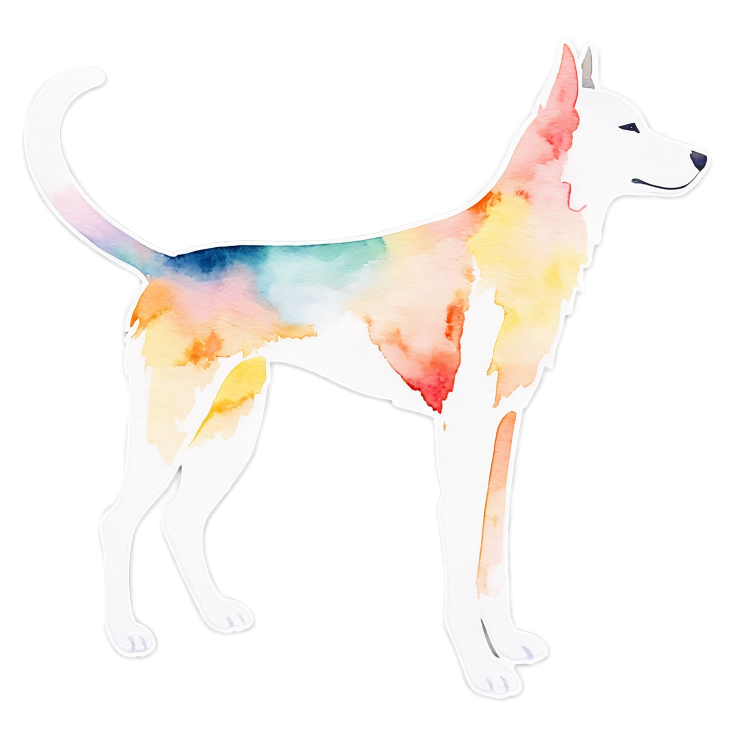 Dog watercolor sticker isolated on transparent background #15144