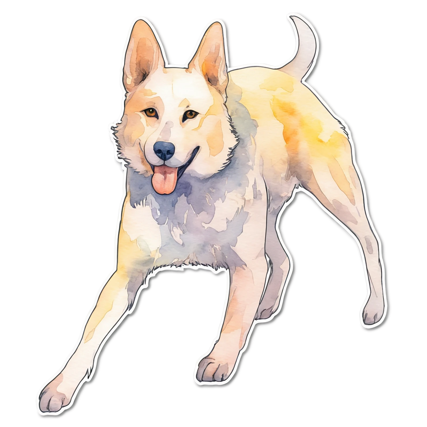 Dog watercolor sticker isolated on transparent background #15145