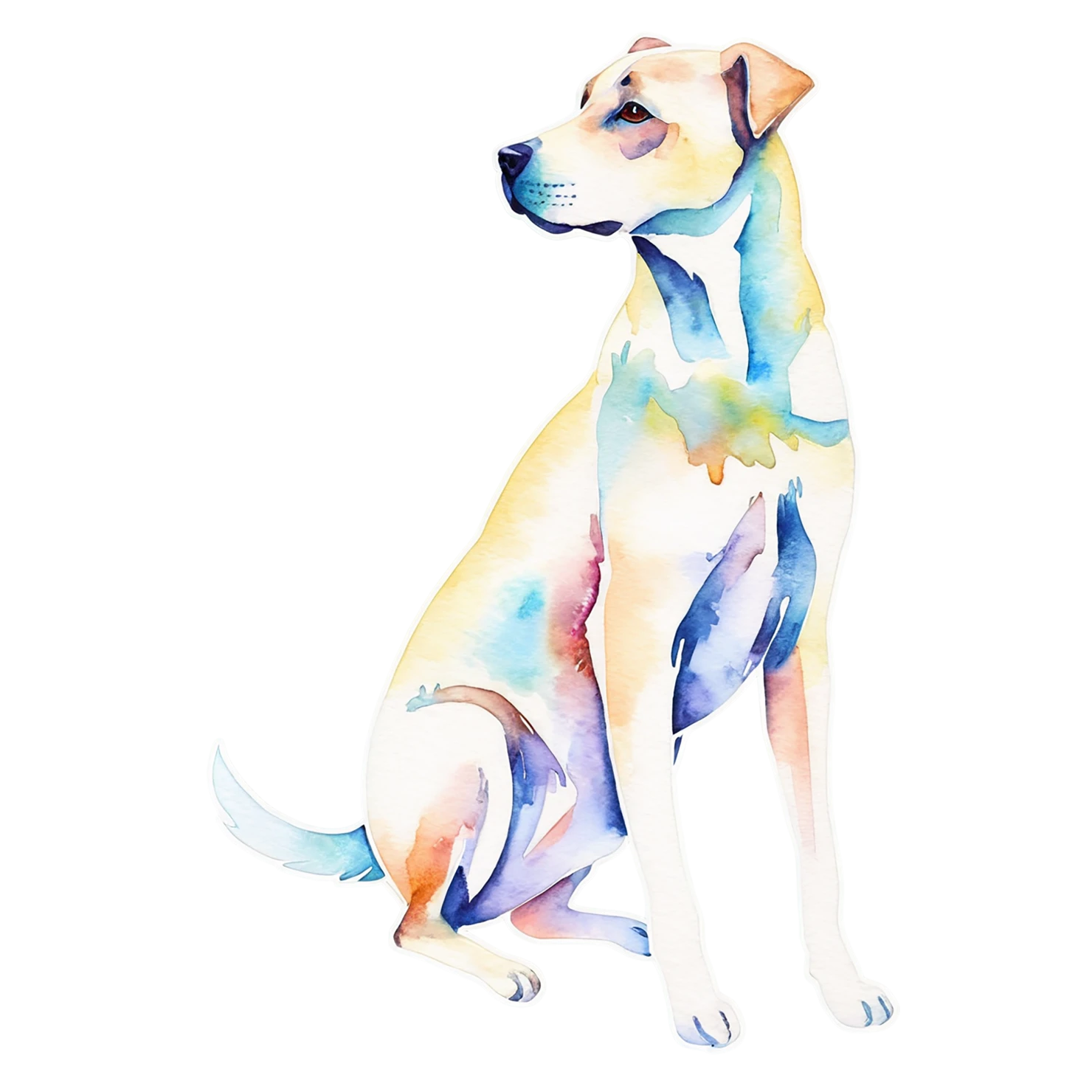 Dog watercolor sticker isolated on transparent background #15146