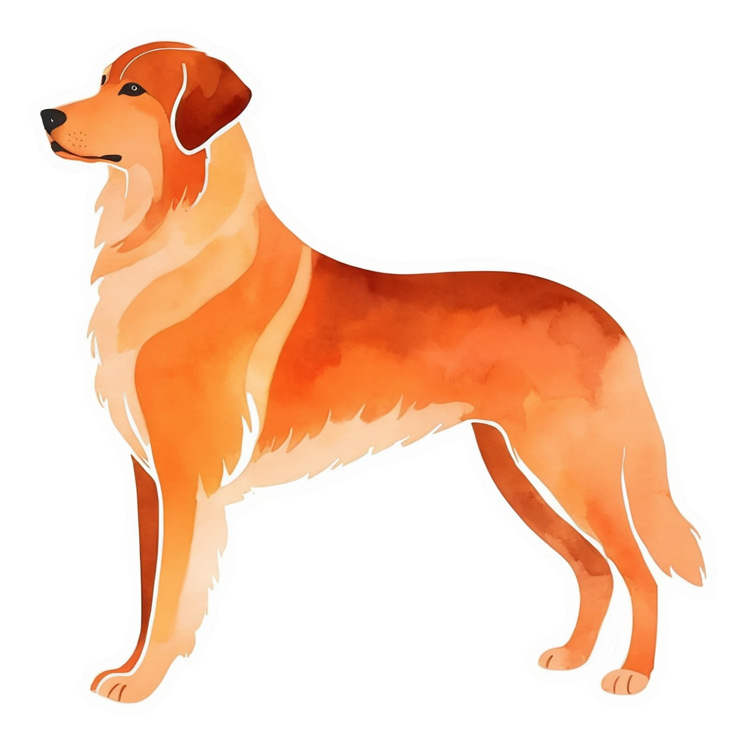 Dog watercolor sticker isolated on transparent background #15152