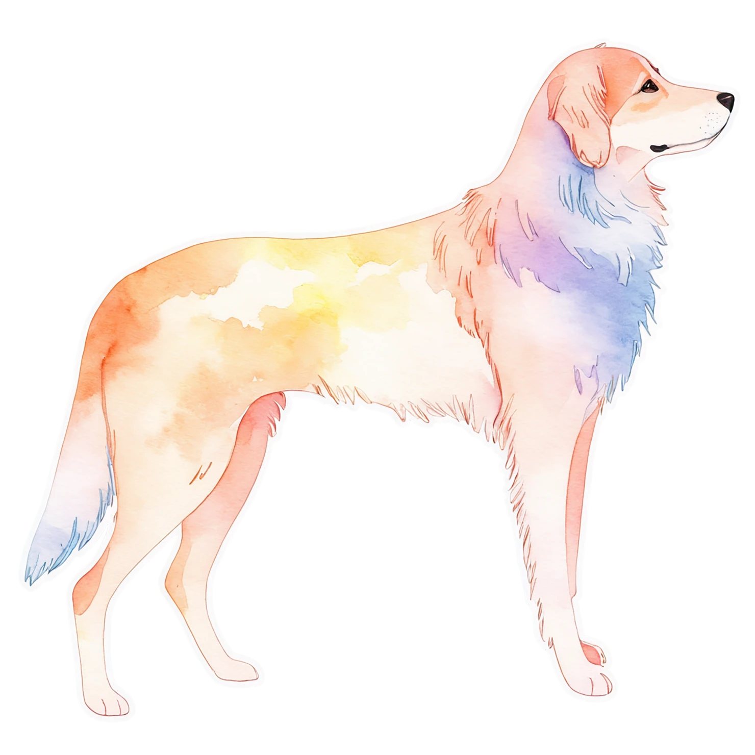 Dog watercolor sticker isolated on transparent background #15154