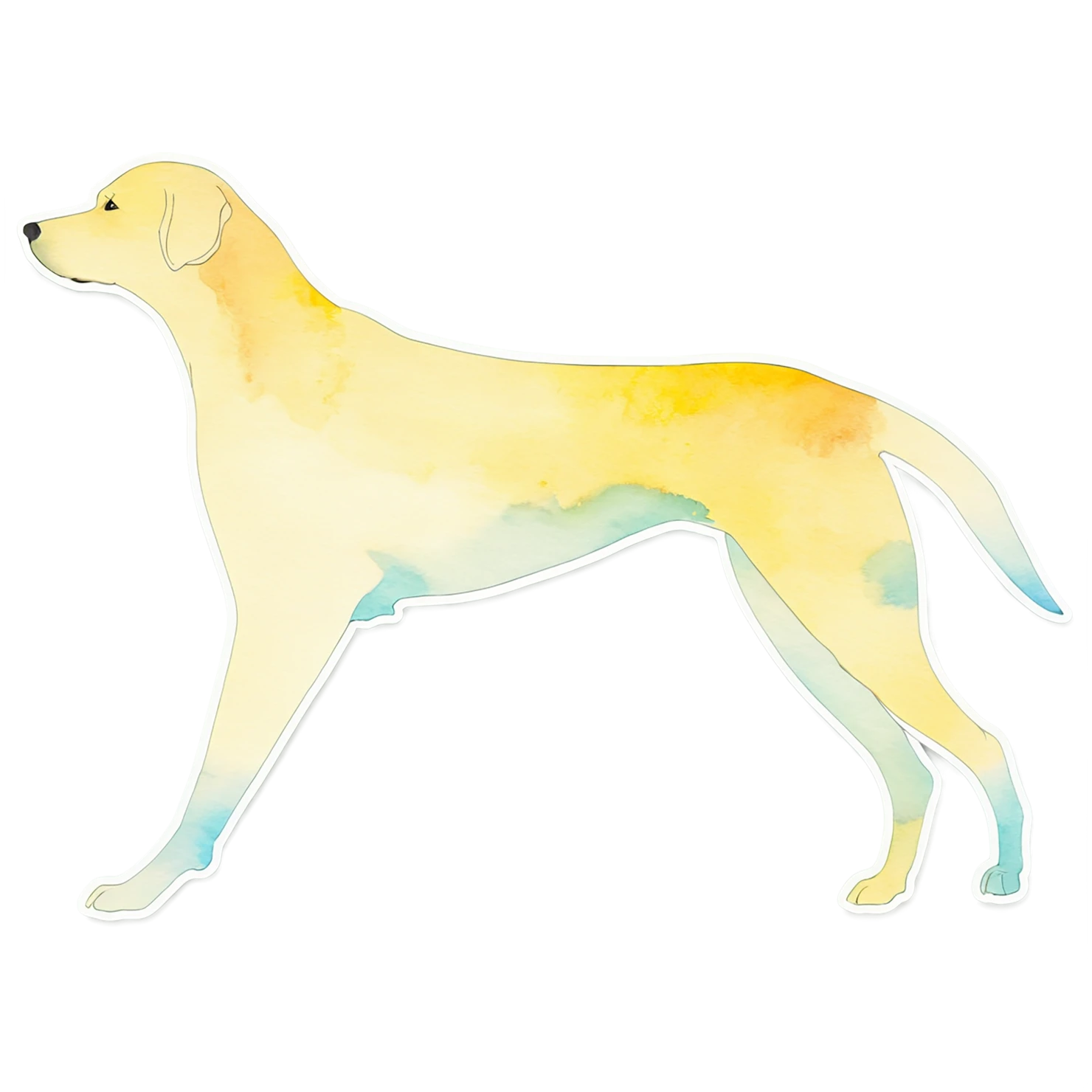 Dog watercolor sticker isolated on transparent background #15157