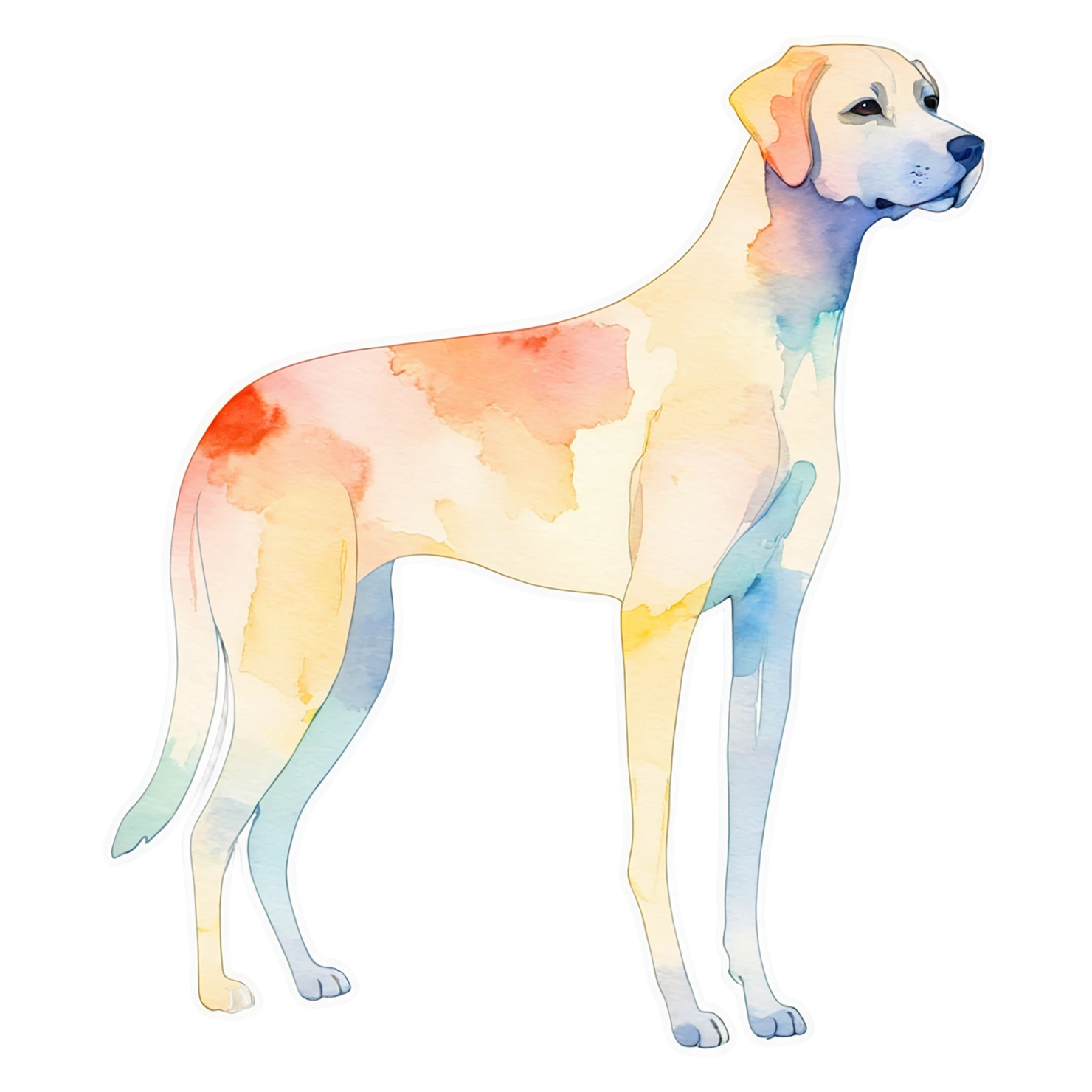 Dog watercolor sticker isolated on transparent background #15159