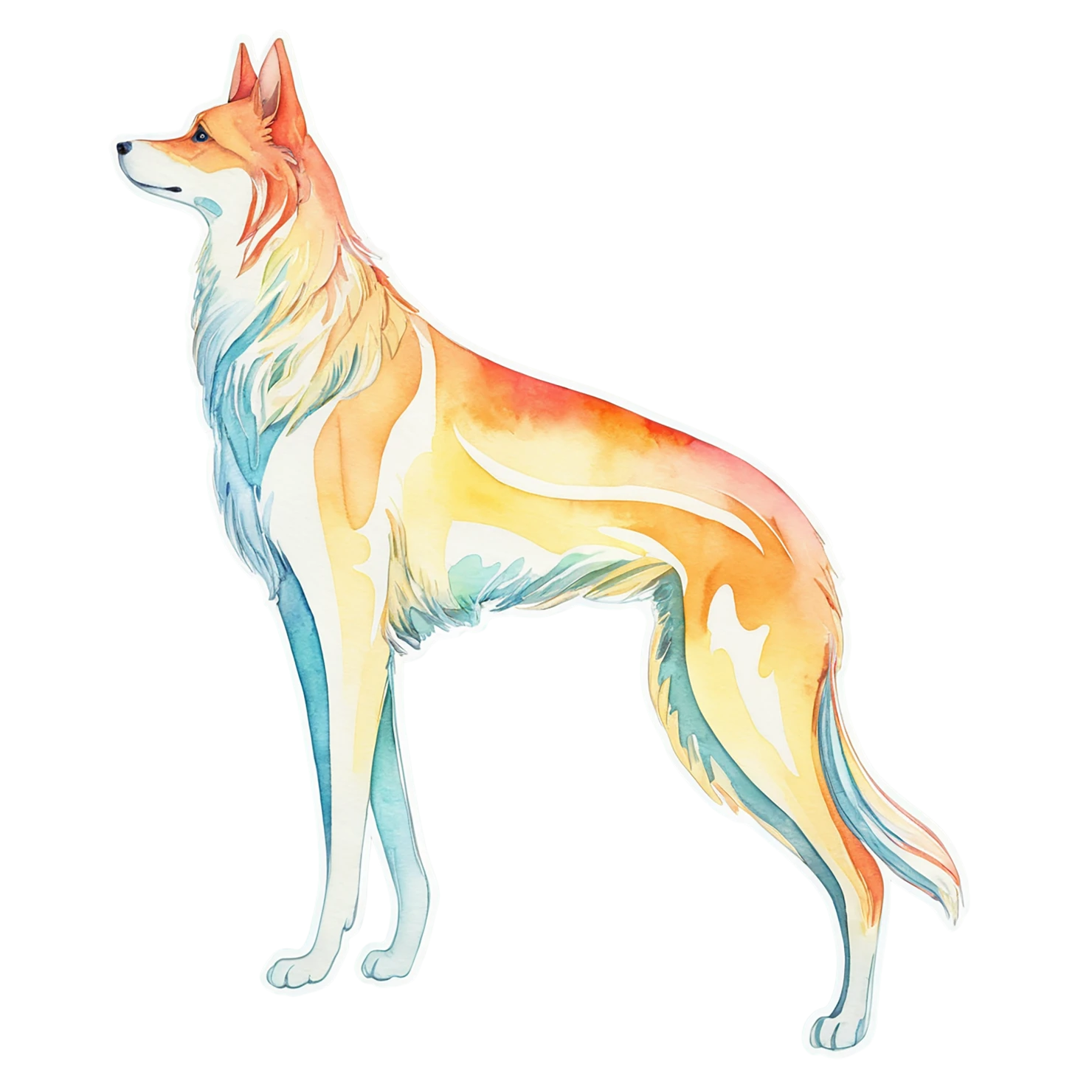 Dog watercolor sticker isolated on transparent background #15160