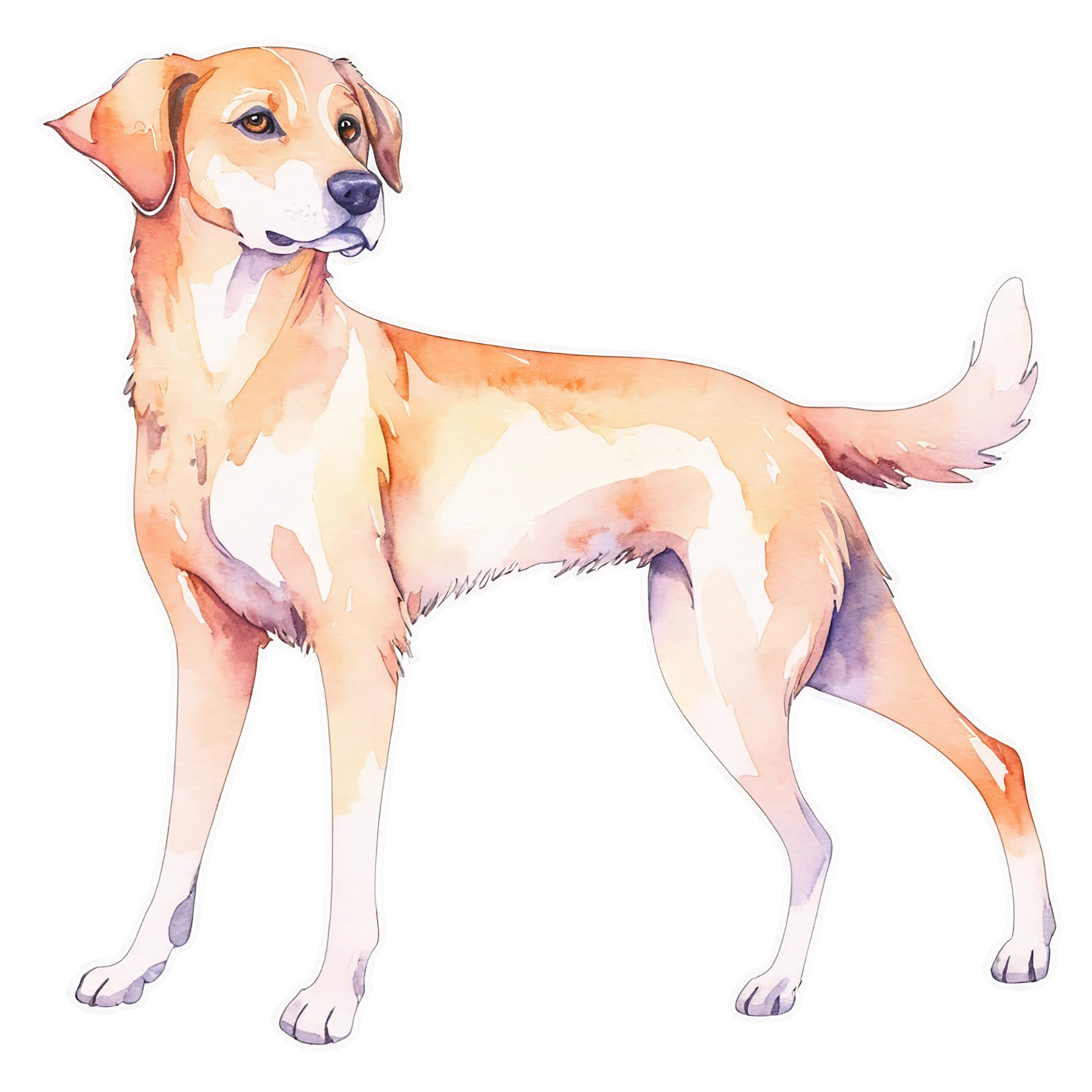 Dog watercolor sticker isolated on transparent background #15161