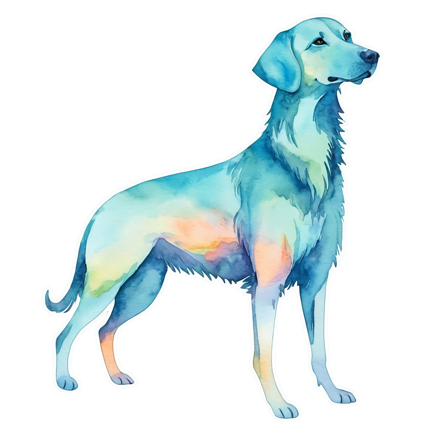 Dog watercolor sticker isolated on transparent background #15162
