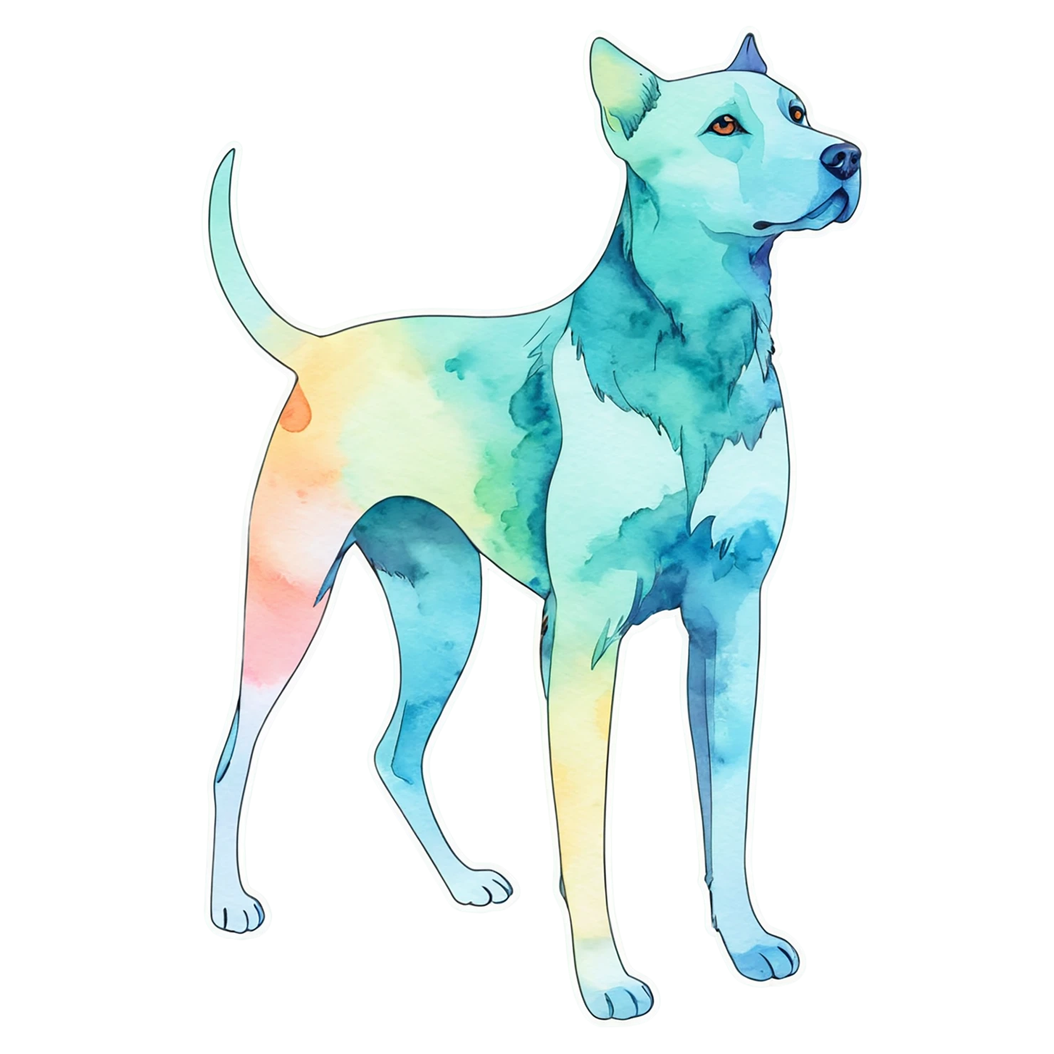 Dog watercolor sticker isolated on transparent background #15163