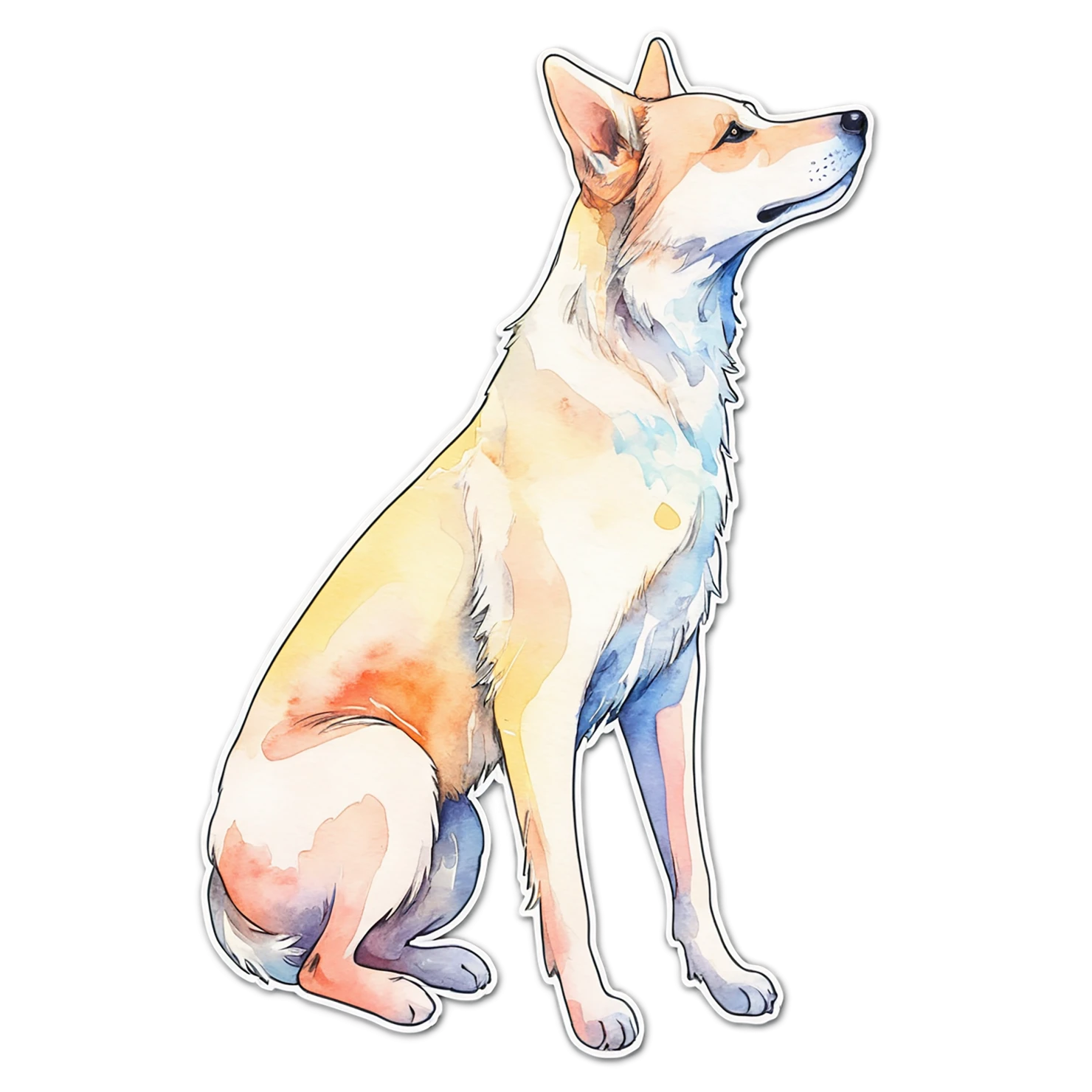 Dog watercolor sticker isolated on transparent background #15165