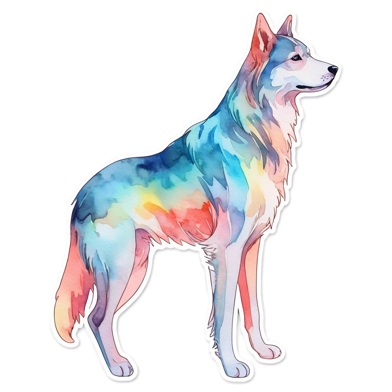 Dog watercolor sticker isolated on transparent background #15170