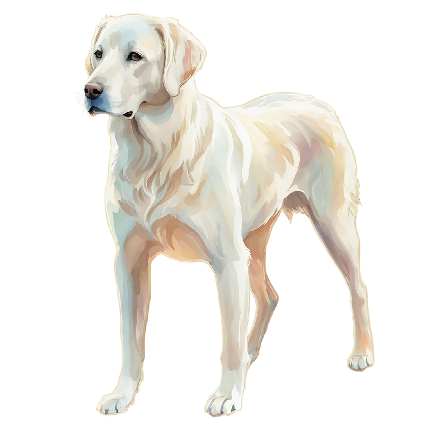 Dog watercolor sticker isolated on transparent background #15174