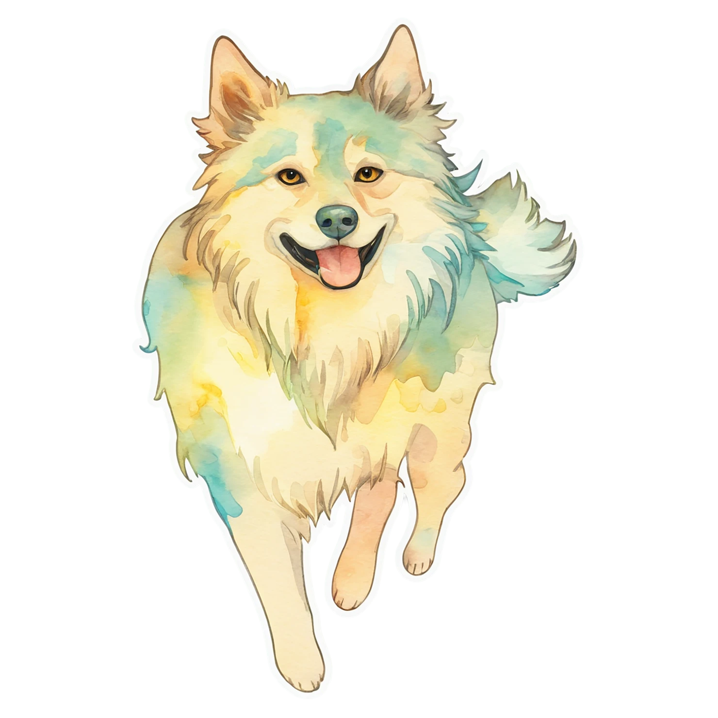 Dog watercolor sticker isolated on transparent background #15175
