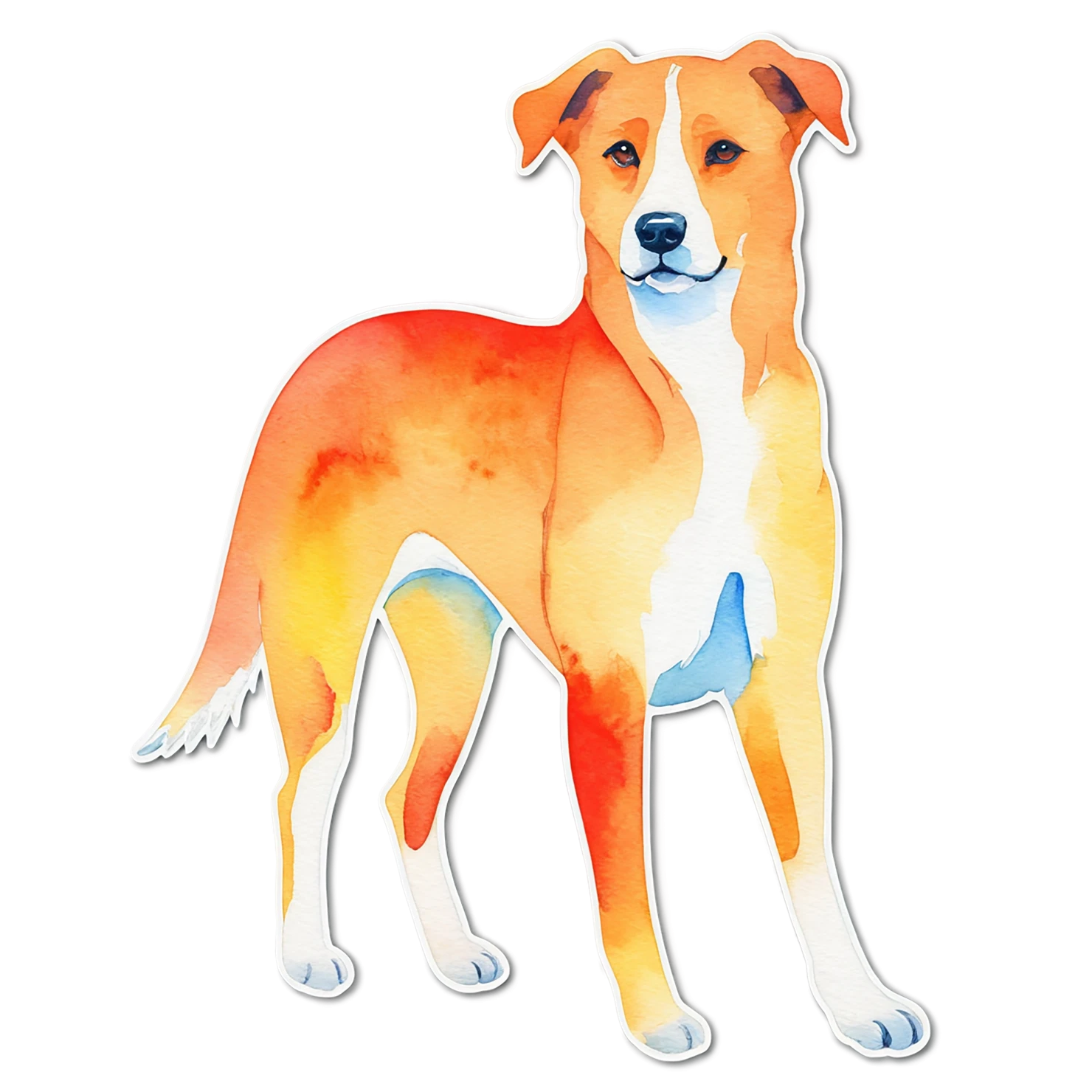 Dog watercolor sticker isolated on transparent background #15176