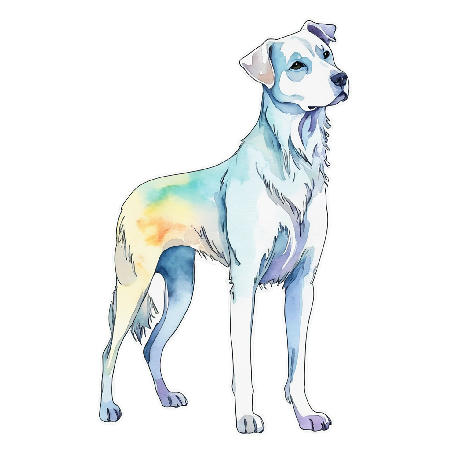 Dog watercolor sticker isolated on transparent background #15177