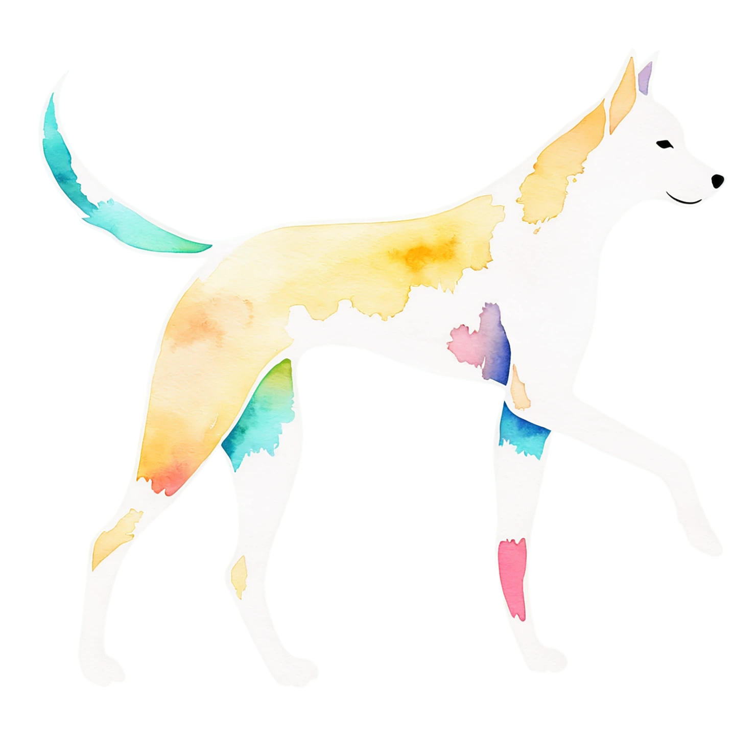 Dog watercolor sticker isolated on transparent background #15178