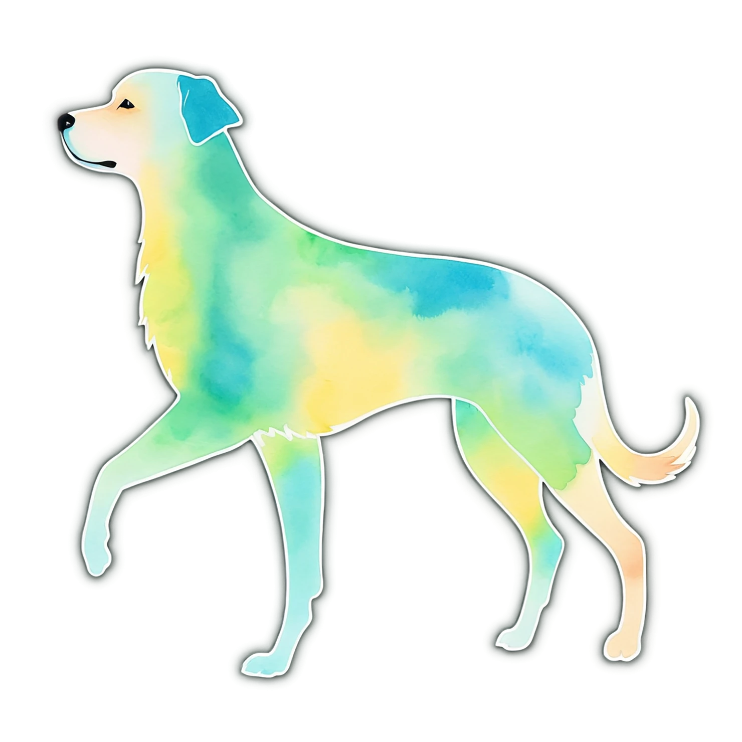 Dog watercolor sticker isolated on transparent background #15180