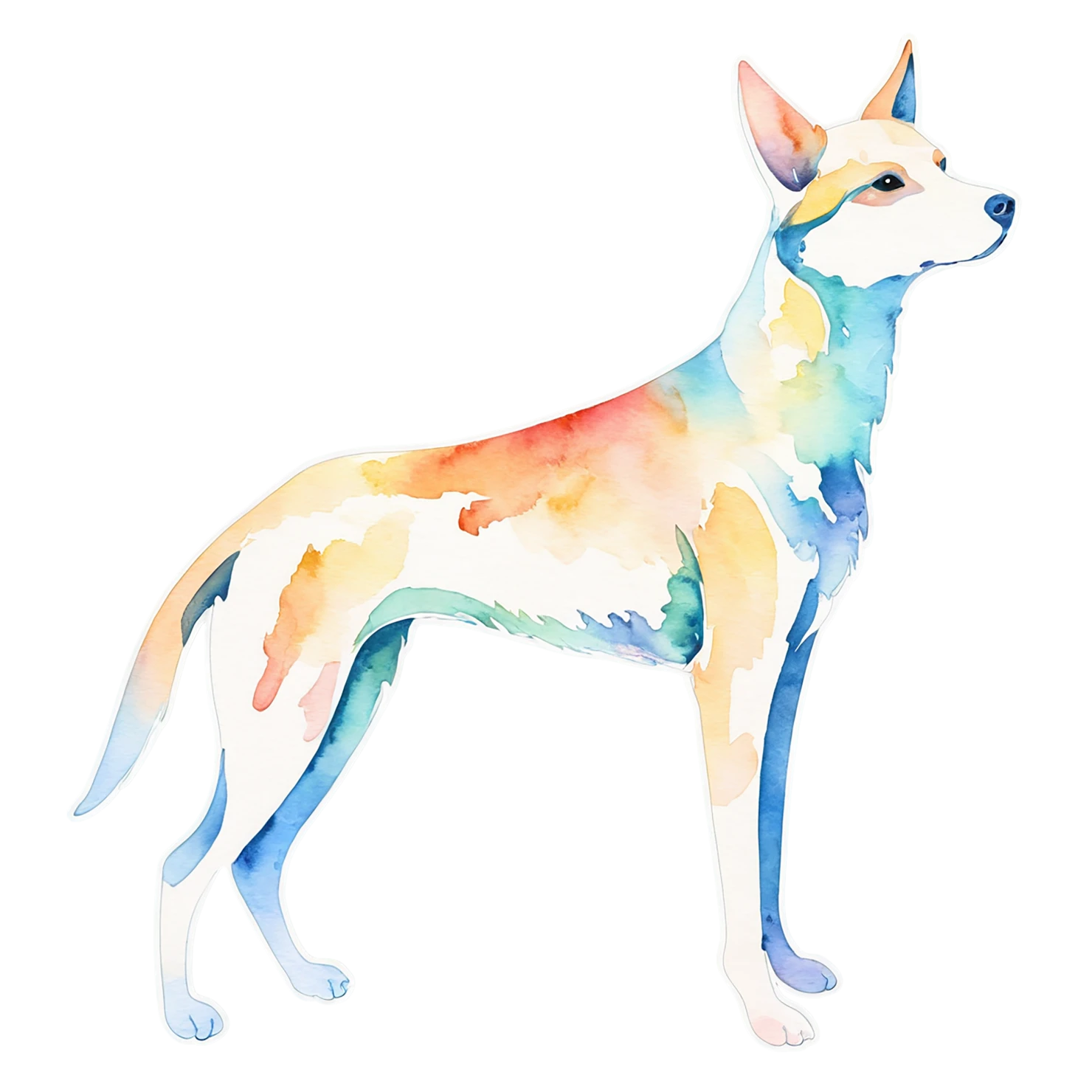Dog watercolor sticker isolated on transparent background #15185