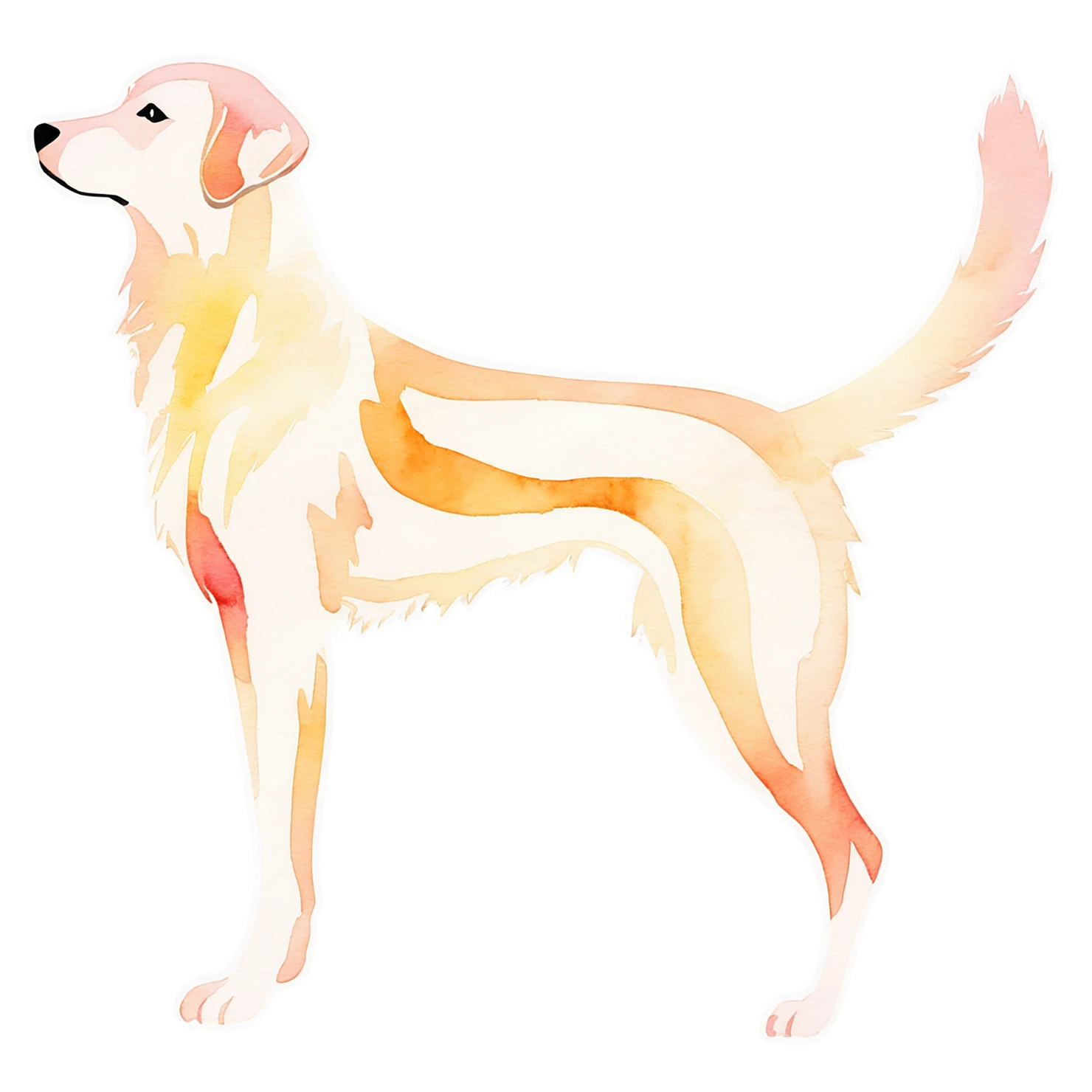 Dog watercolor sticker isolated on transparent background #15188