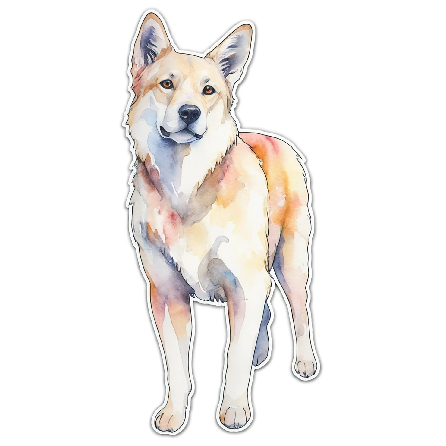 Dog watercolor sticker isolated on transparent background #15192