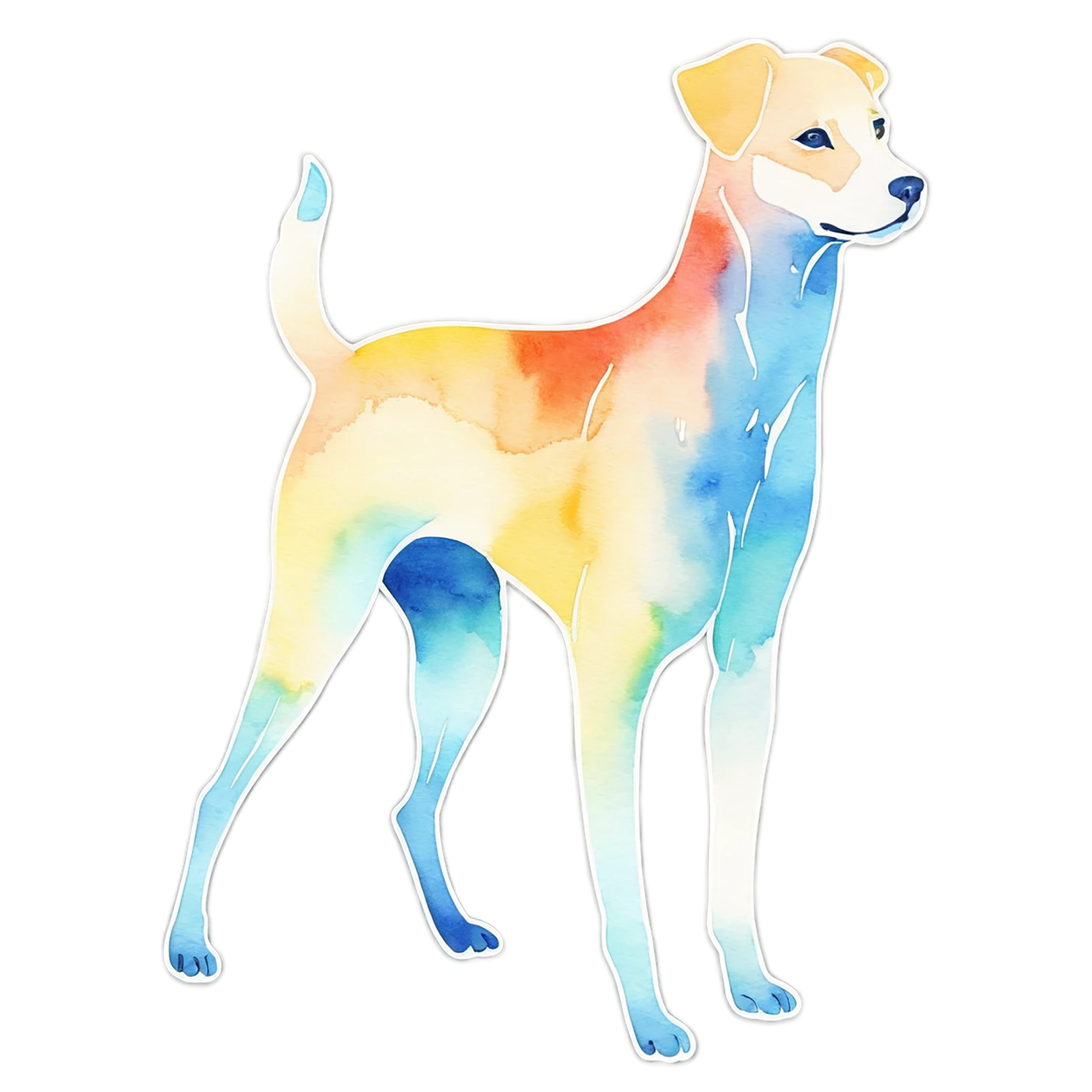 Dog watercolor sticker isolated on transparent background #15194