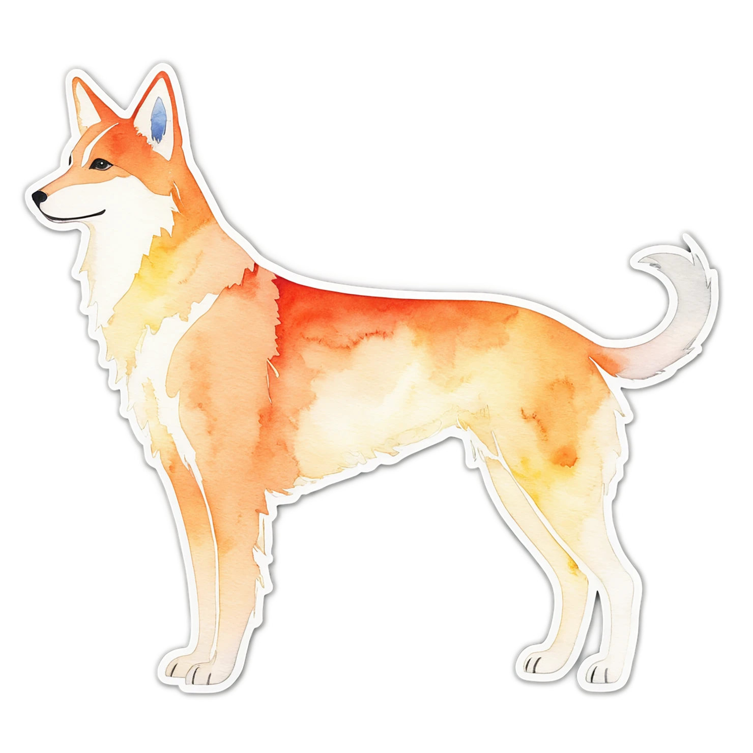 Dog watercolor sticker isolated on transparent background #15196