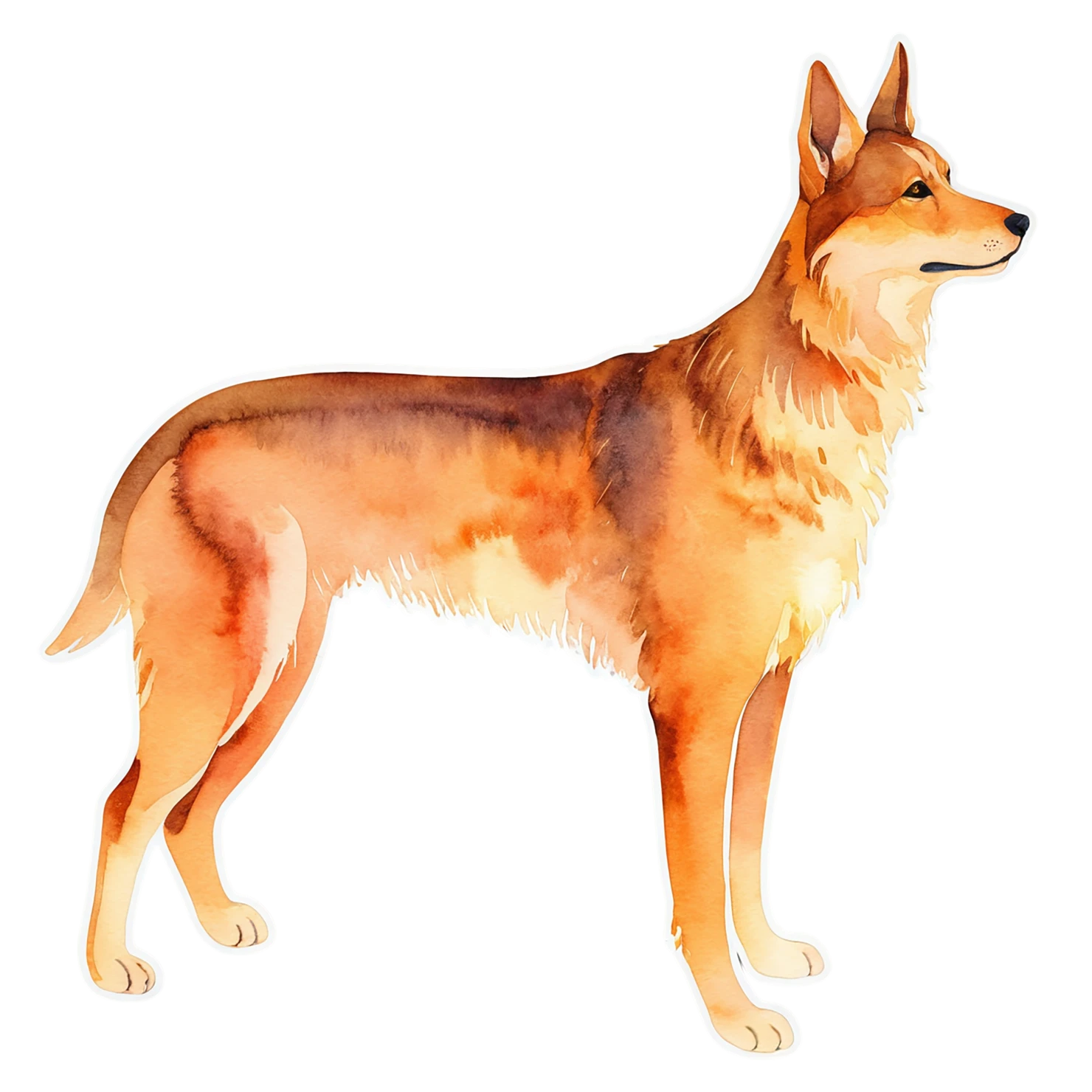 Dog watercolor sticker isolated on transparent background #15197