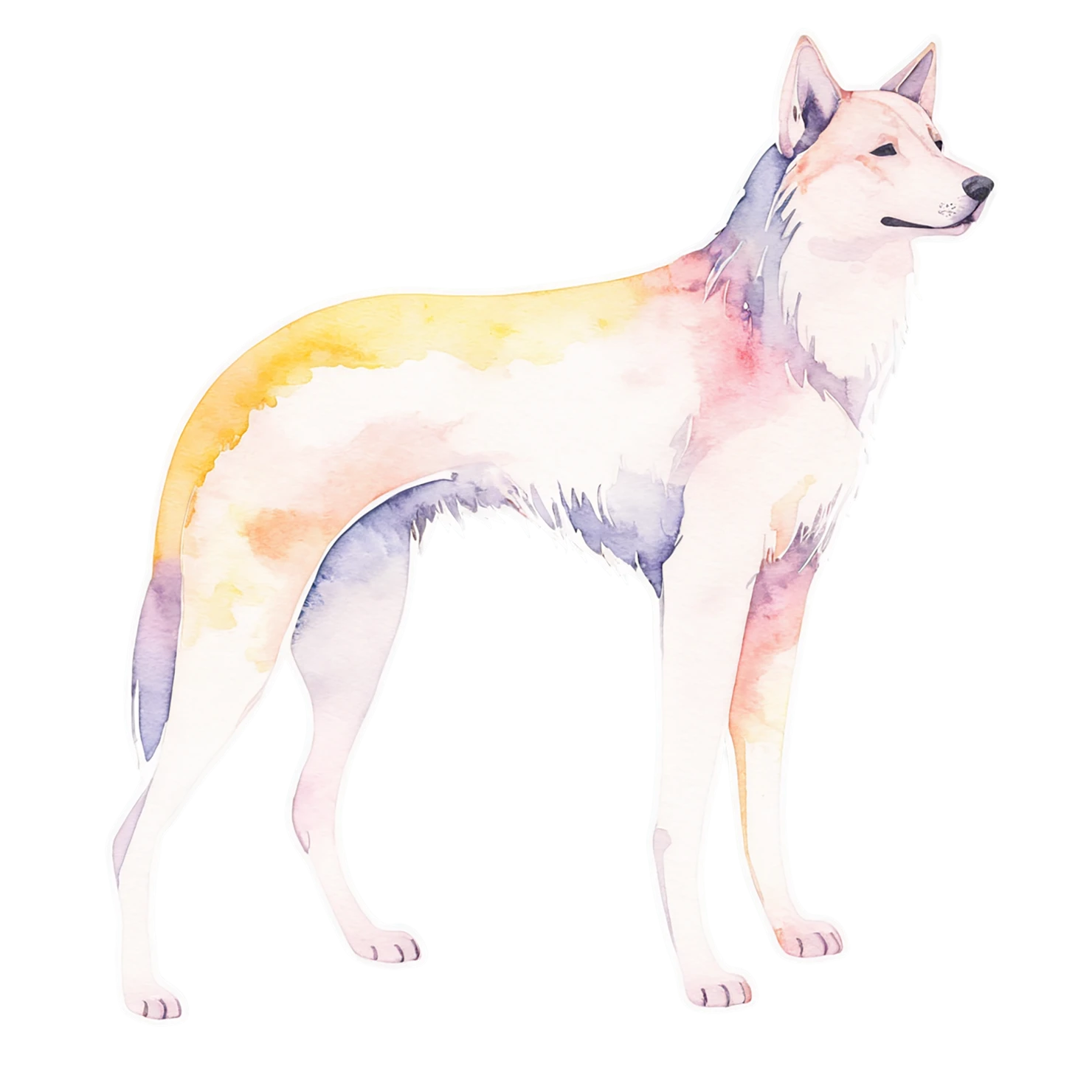 Dog watercolor sticker isolated on transparent background #15198