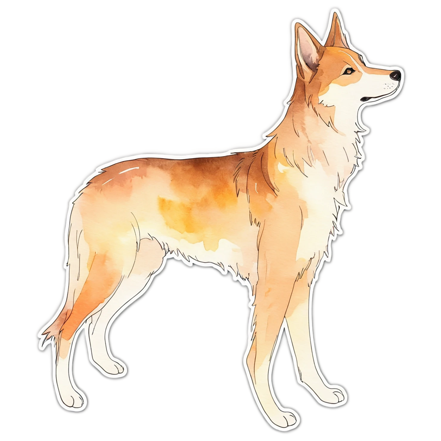 Dog watercolor sticker isolated on transparent background #15201