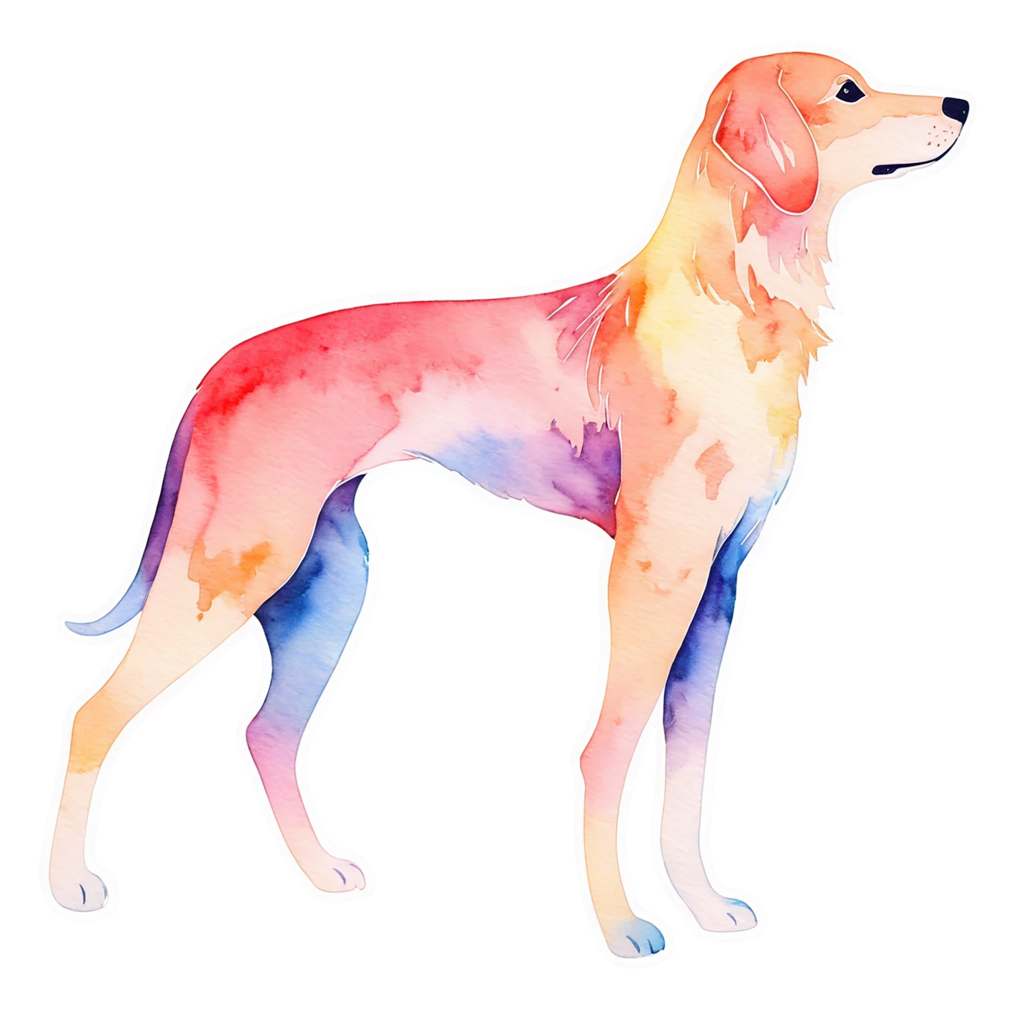 Dog watercolor sticker isolated on transparent background #15202