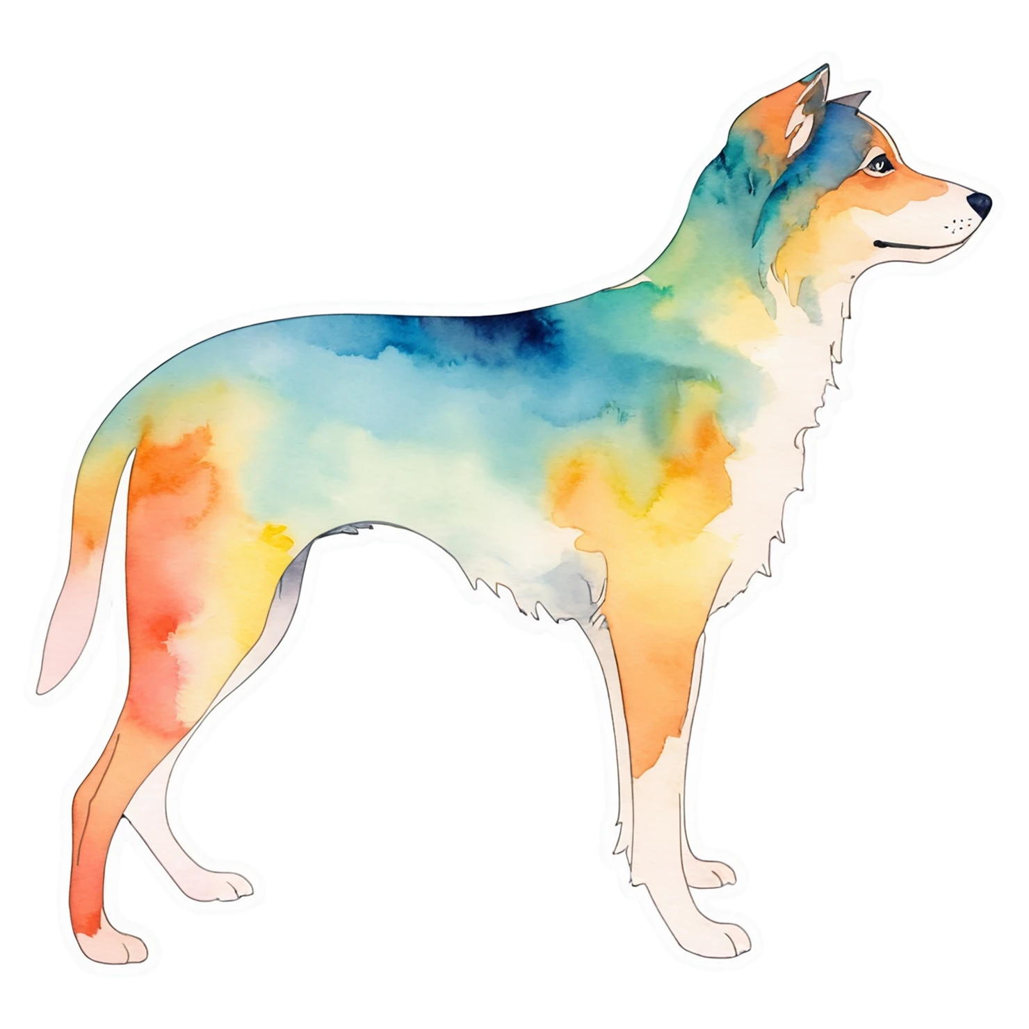 Dog watercolor sticker isolated on transparent background #15203