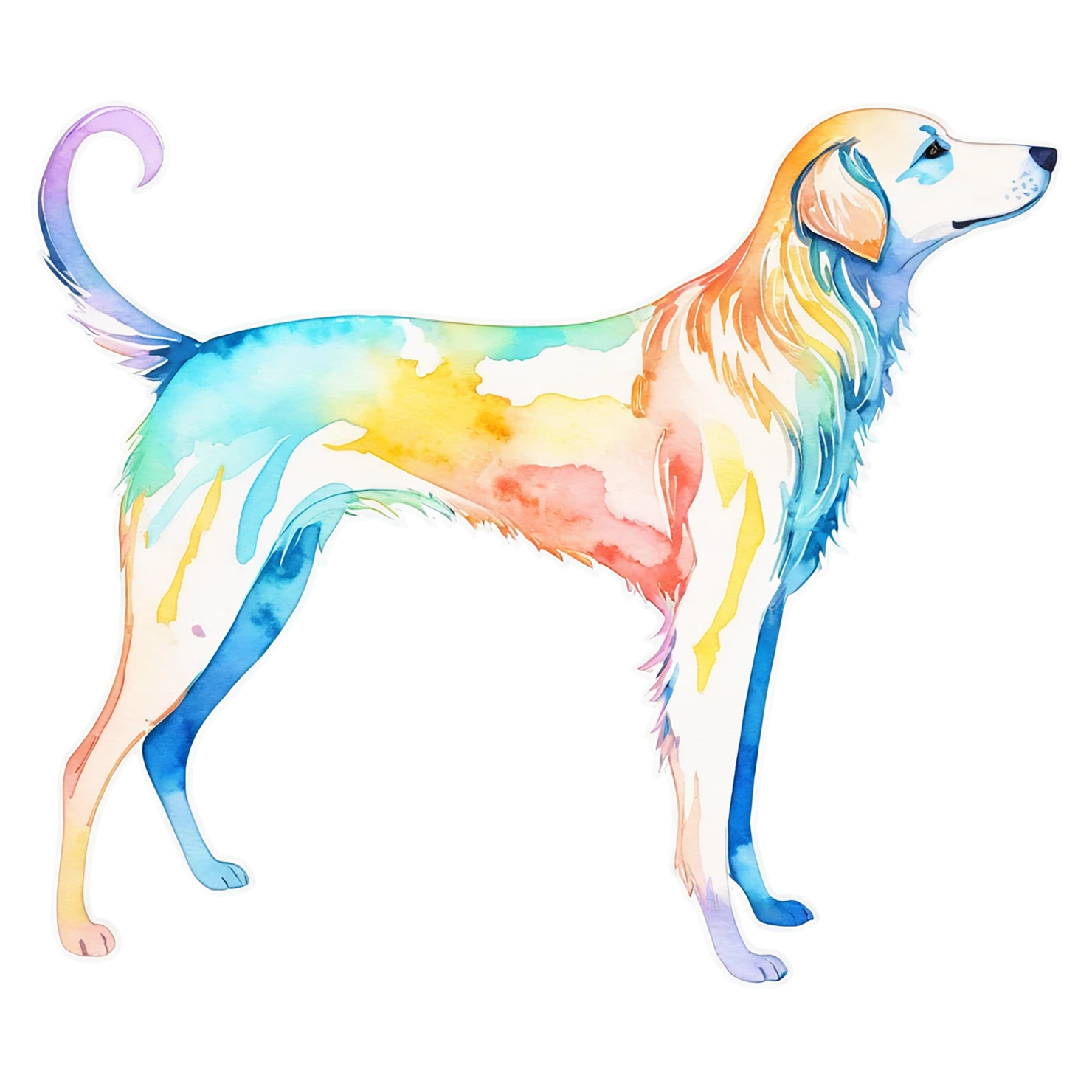 Dog watercolor sticker isolated on transparent background #15204