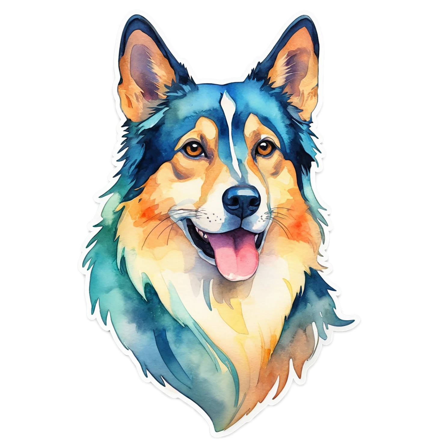 Dog watercolor sticker isolated on transparent background #15205