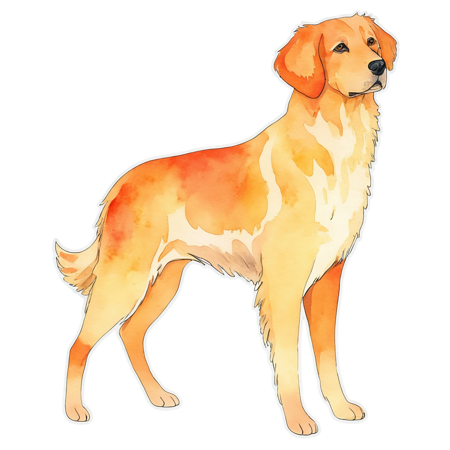 Dog watercolor sticker isolated on transparent background #15206