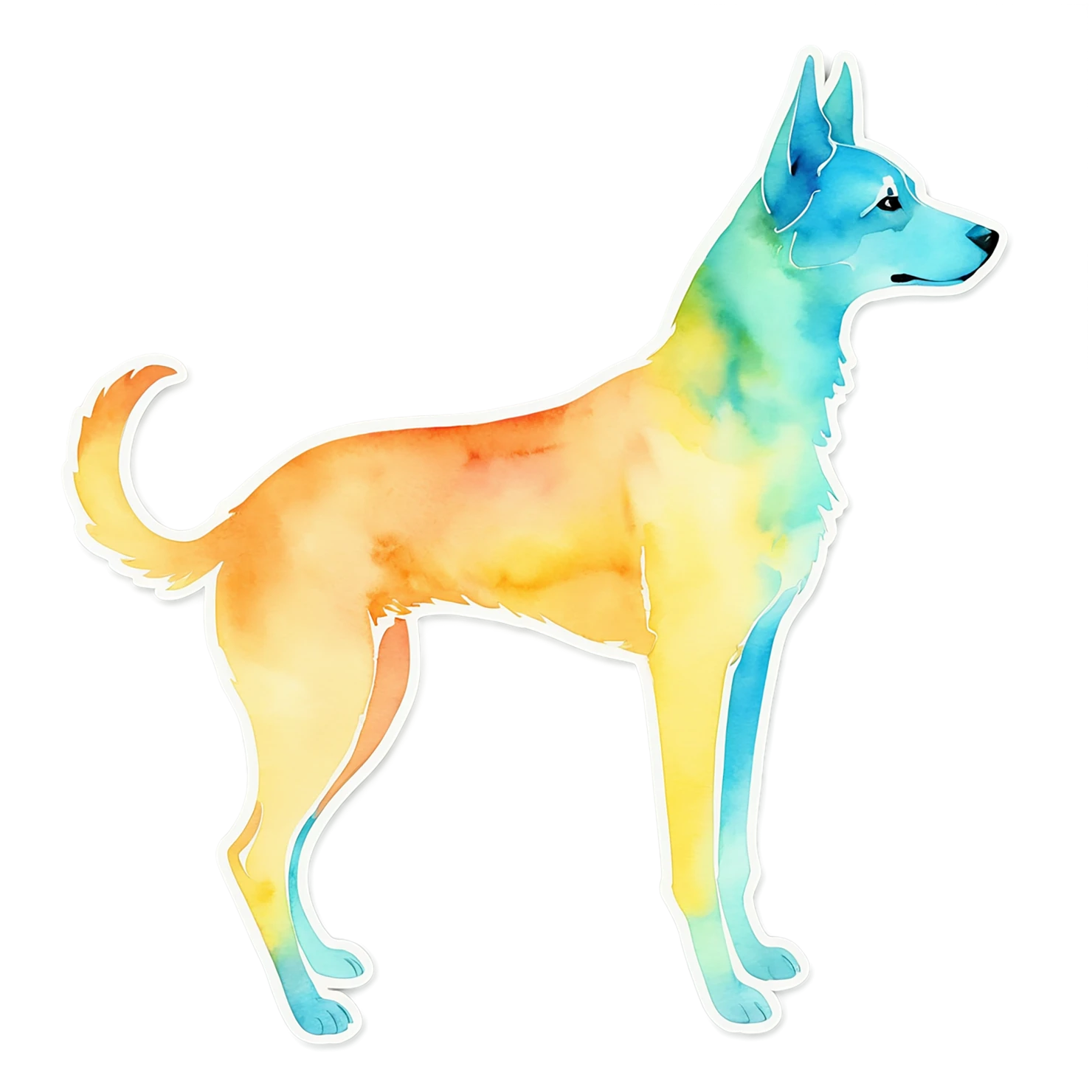 Dog watercolor sticker isolated on transparent background #15209