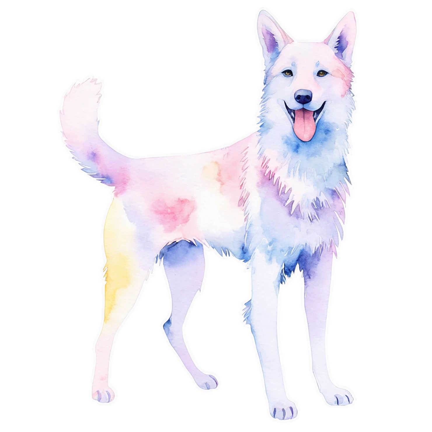 Dog watercolor sticker isolated on transparent background #15214