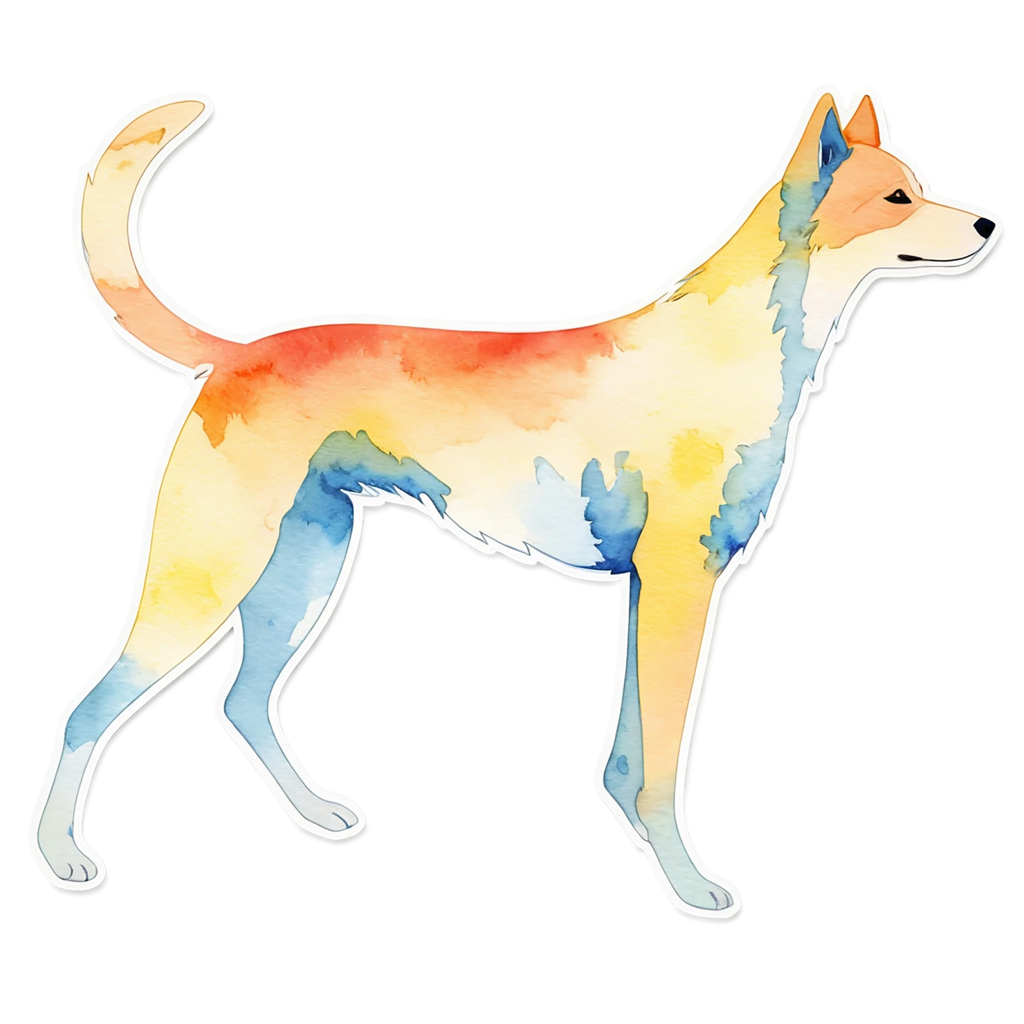 Dog watercolor sticker isolated on transparent background #15220