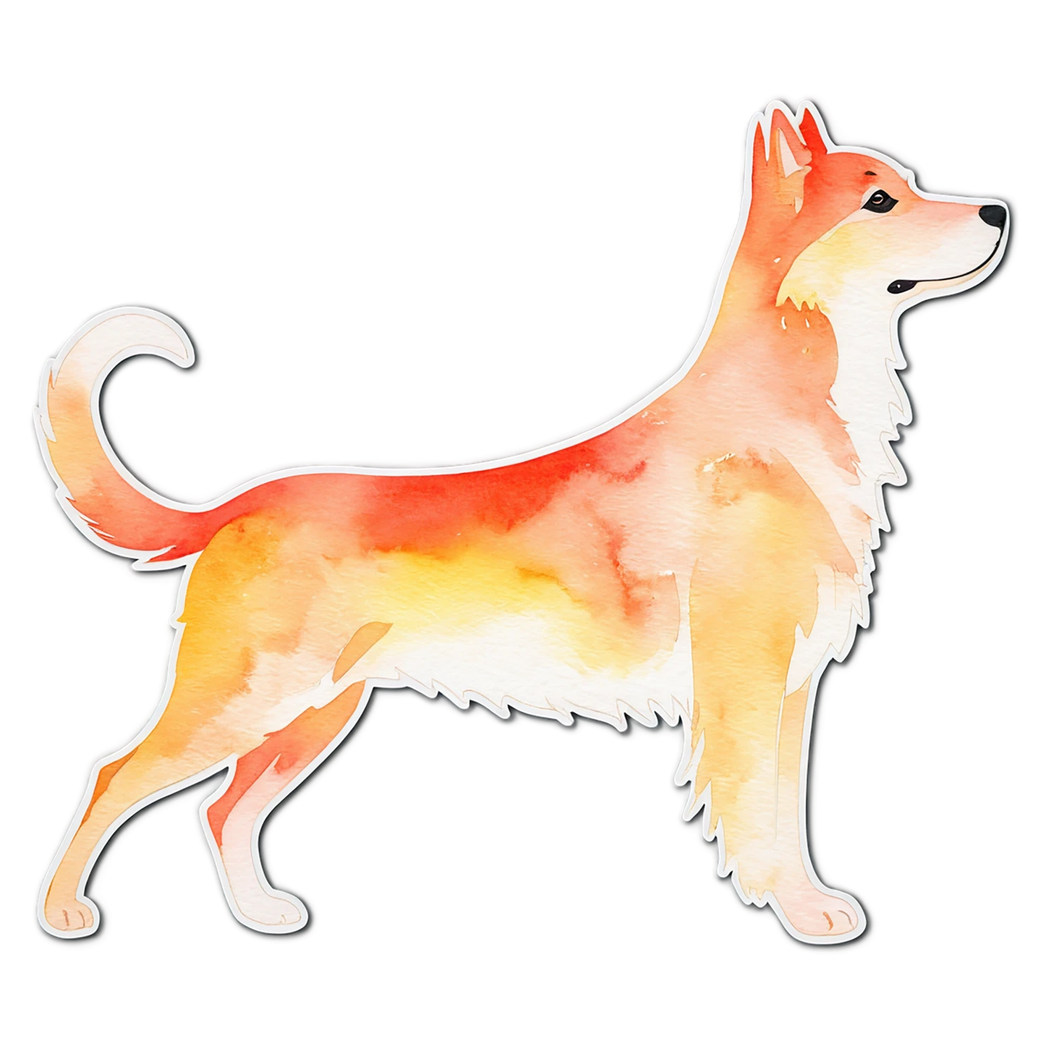 Dog watercolor sticker isolated on transparent background #15221