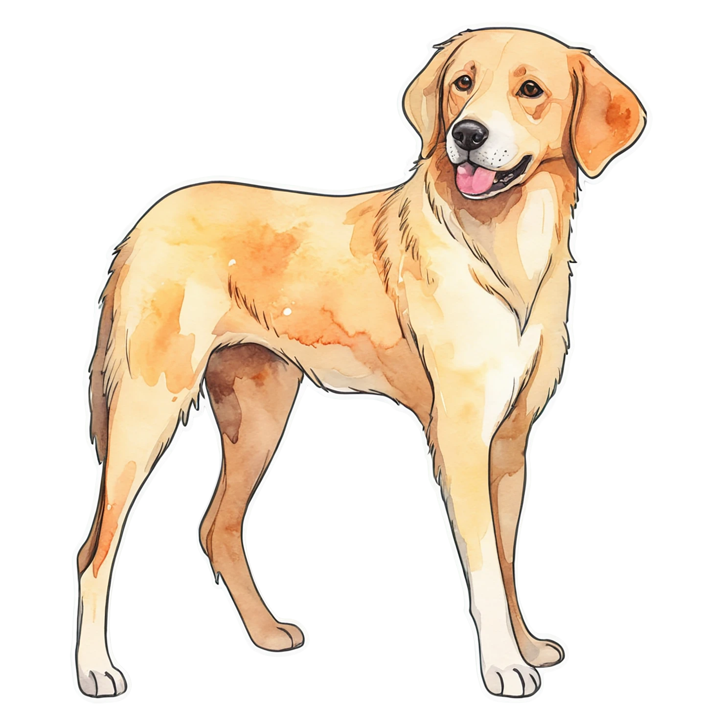 Dog watercolor sticker isolated on transparent background #15222