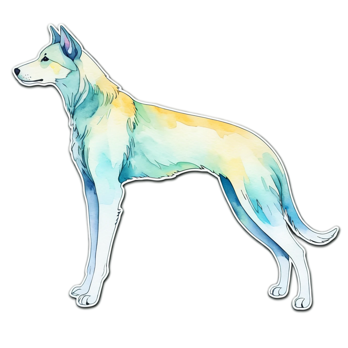 Dog watercolor sticker isolated on transparent background #15223