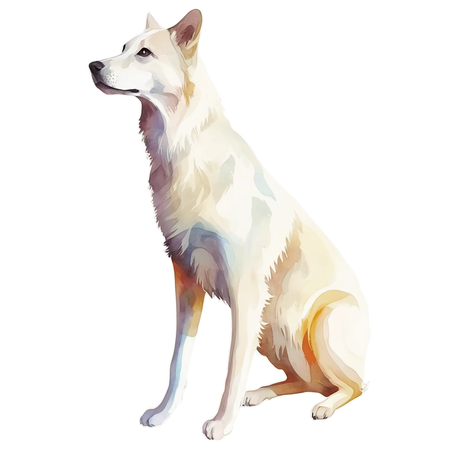 Dog watercolor sticker isolated on transparent background #15224