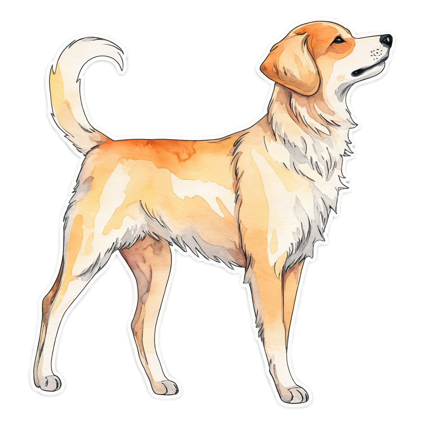 Dog watercolor sticker isolated on transparent background #15225