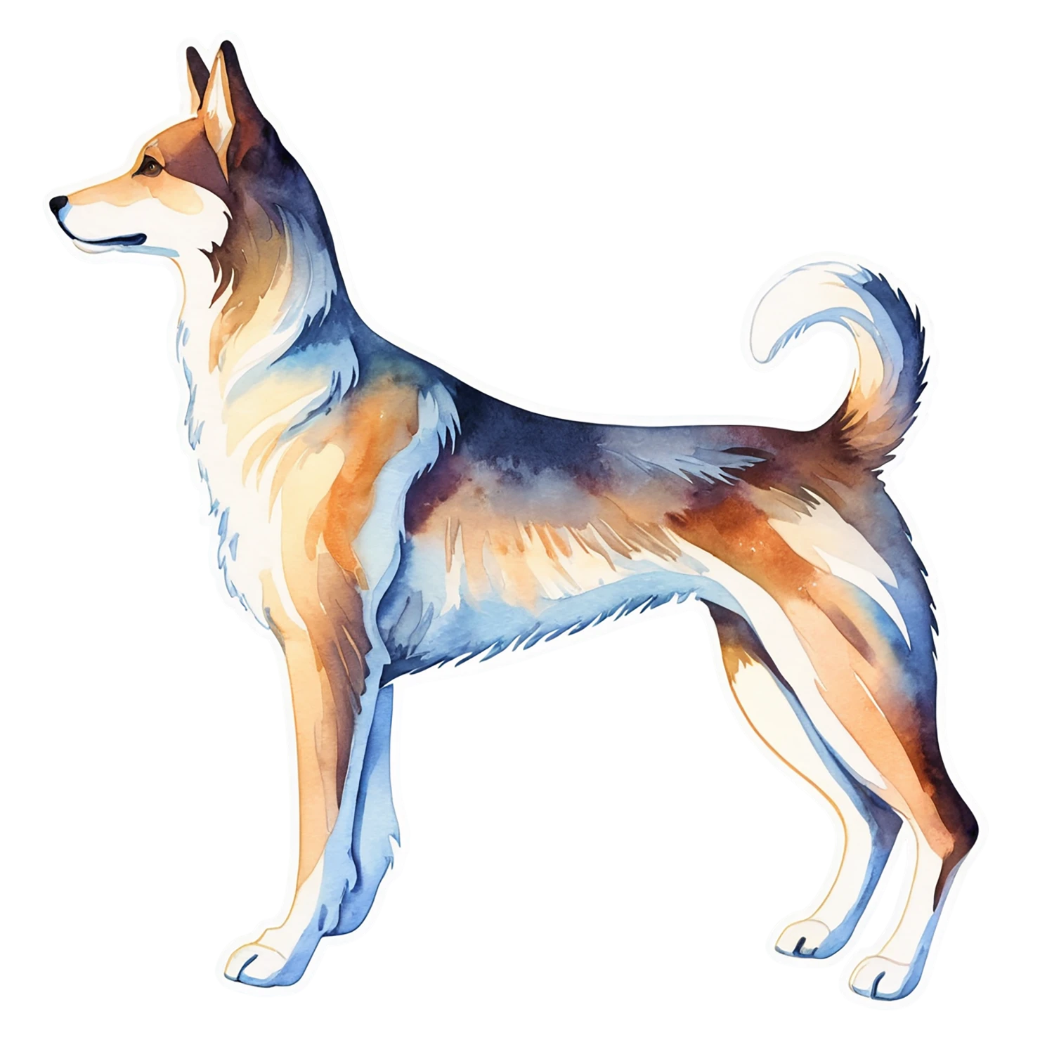 Dog watercolor sticker isolated on transparent background #15227