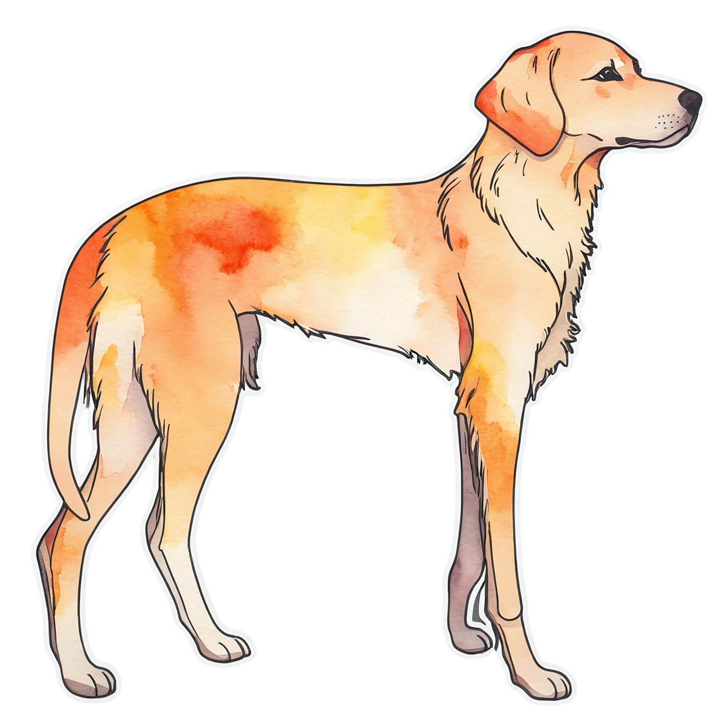 Dog watercolor sticker isolated on transparent background #15229
