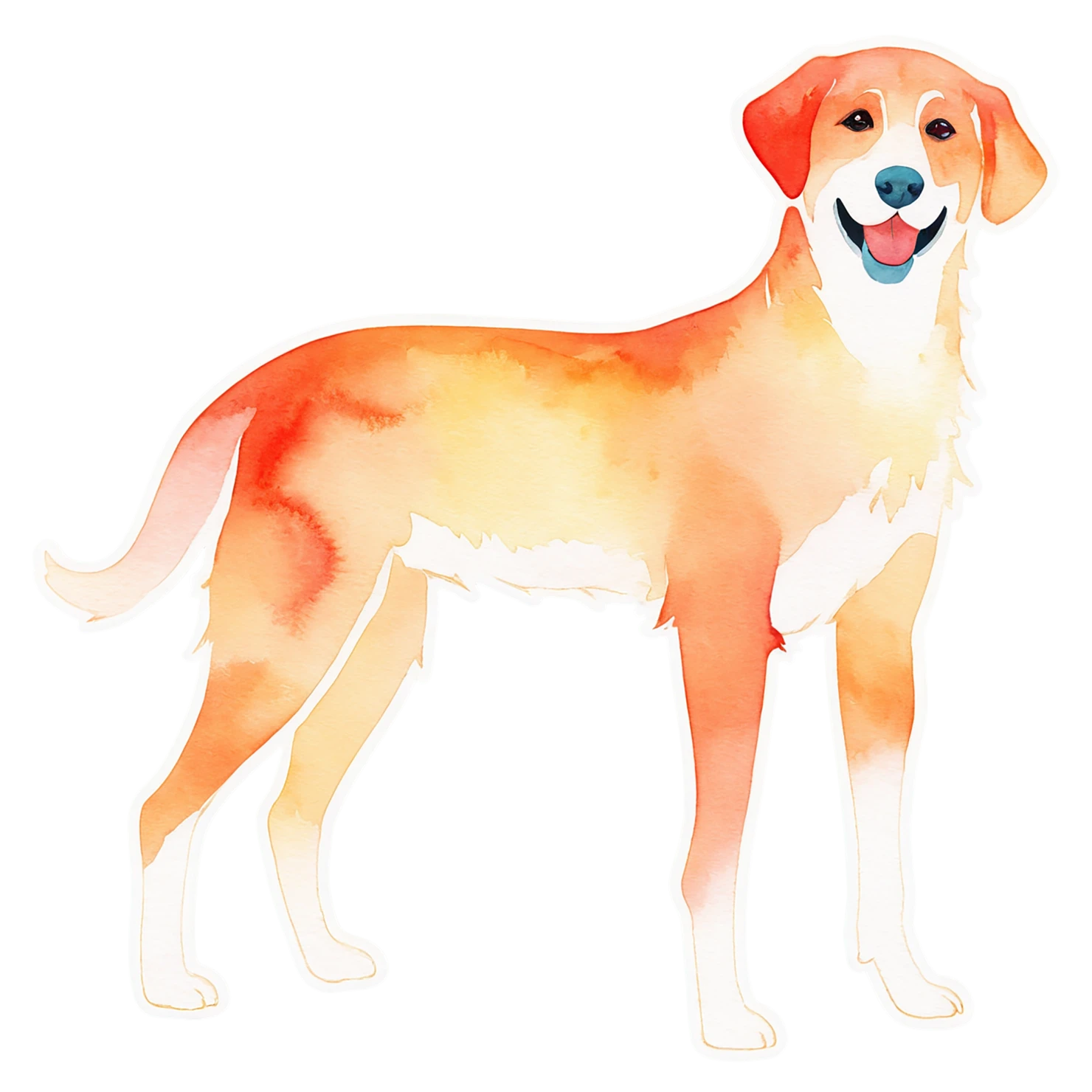 Dog watercolor sticker isolated on transparent background #15230