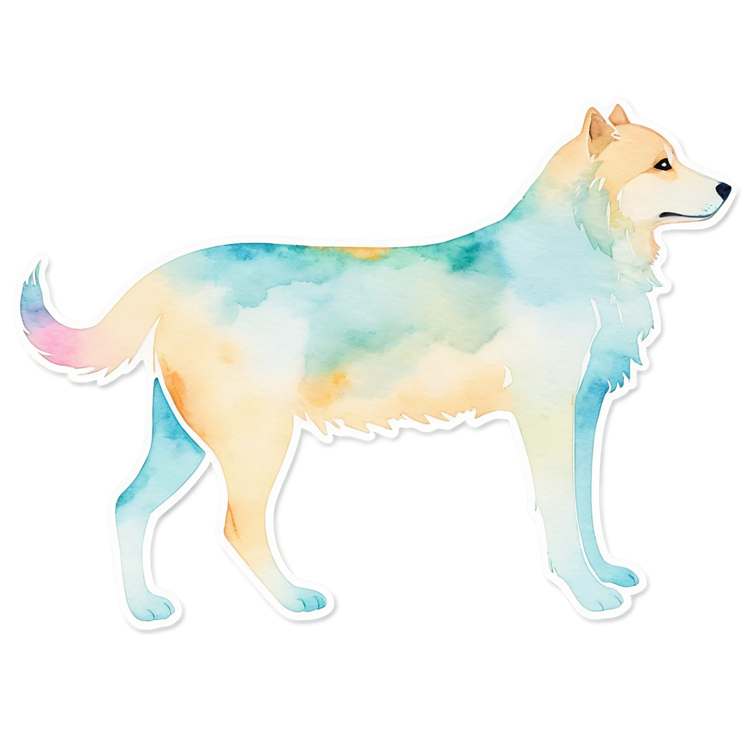Dog watercolor sticker isolated on transparent background #15231