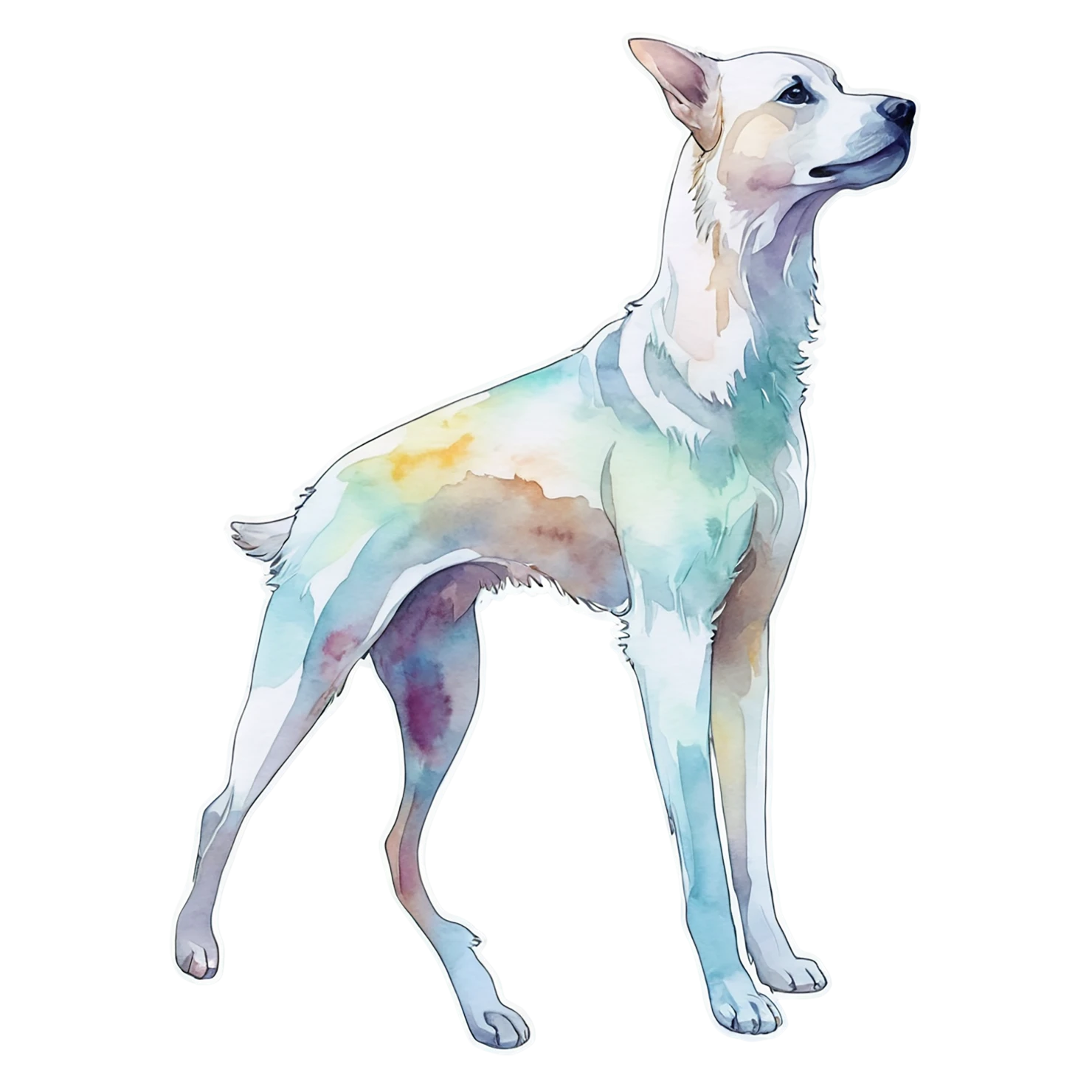 Dog watercolor sticker isolated on transparent background #15234