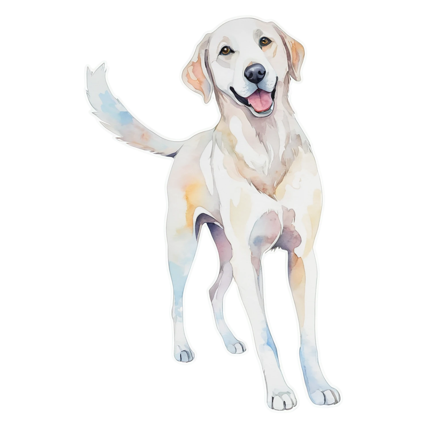 Dog watercolor sticker isolated on transparent background #15239