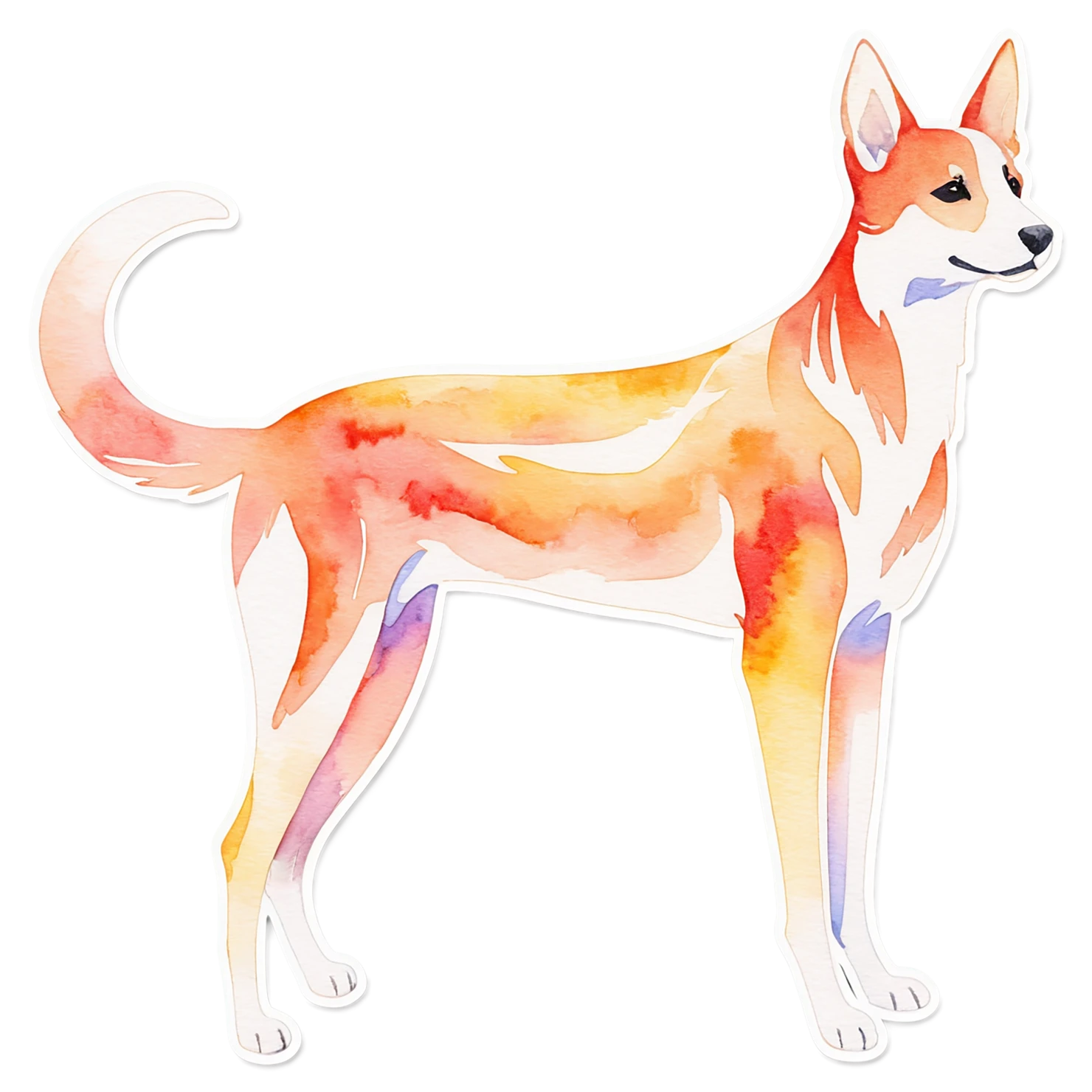 Dog watercolor sticker isolated on transparent background #15244