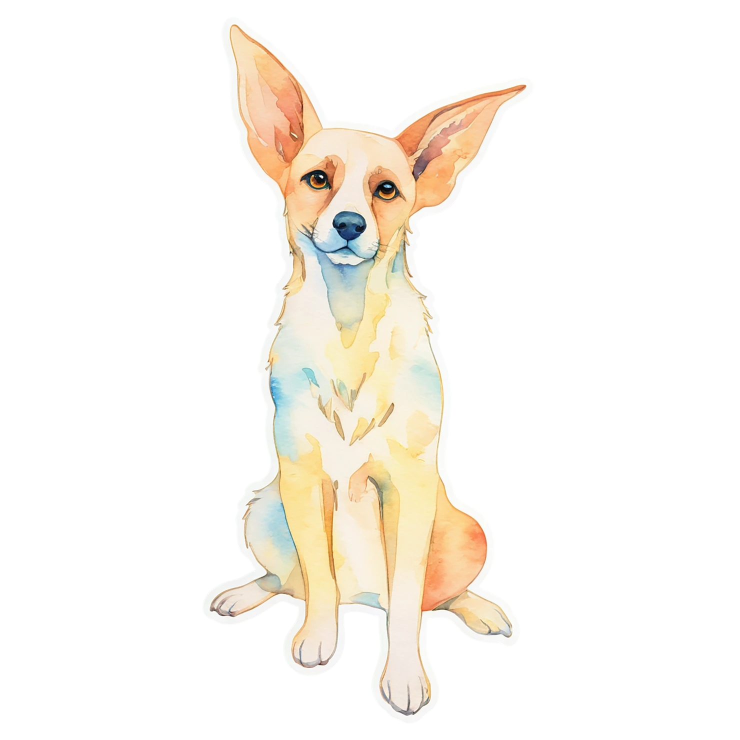 Dog watercolor sticker isolated on transparent background #15245