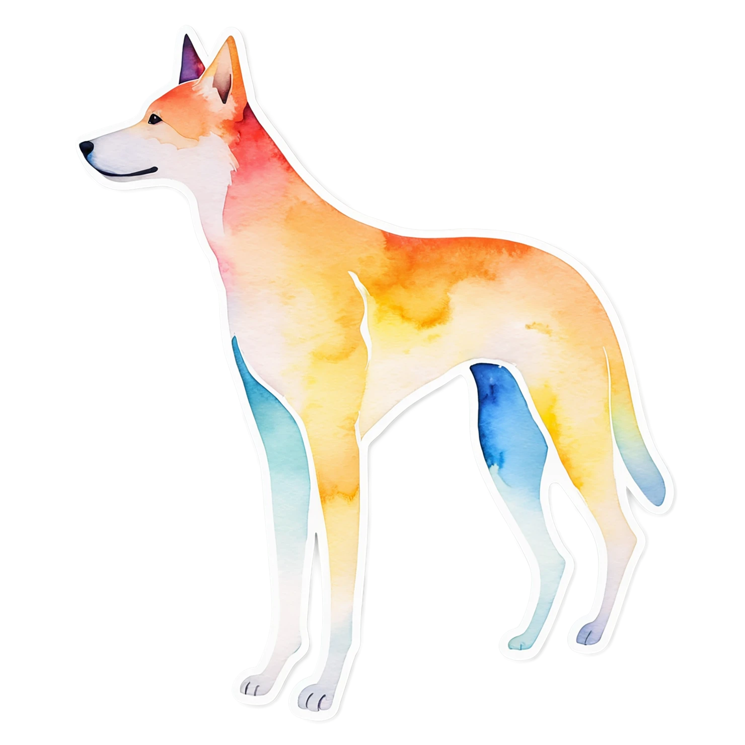 Dog watercolor sticker isolated on transparent background #15246