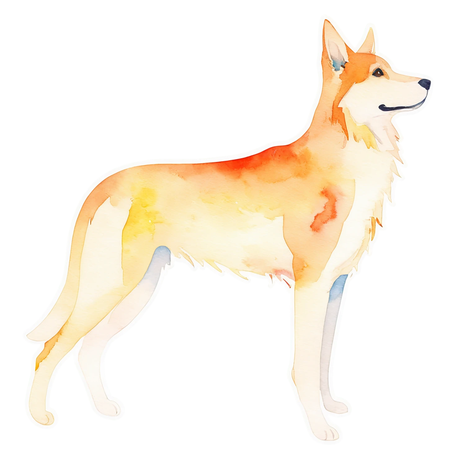 Dog watercolor sticker isolated on transparent background #15247
